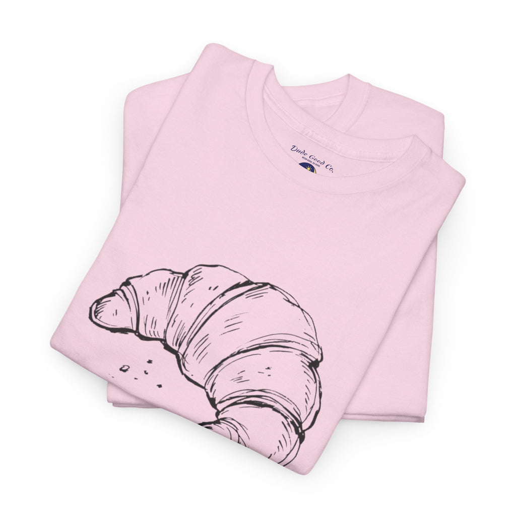 CroisSANt? Croissant Pun Graphic Tee – Funny French Bakery Gift Shirt for Adults & Teens 14 15 16 17 18 & up