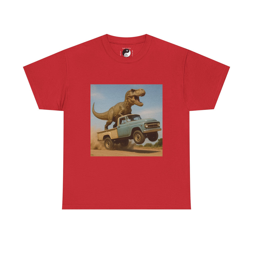 Teen/Adult Retro T-Rex Truck Adventure/Dinosaur T‑Shirt —  Tee sizes S-5XL --17 Colors