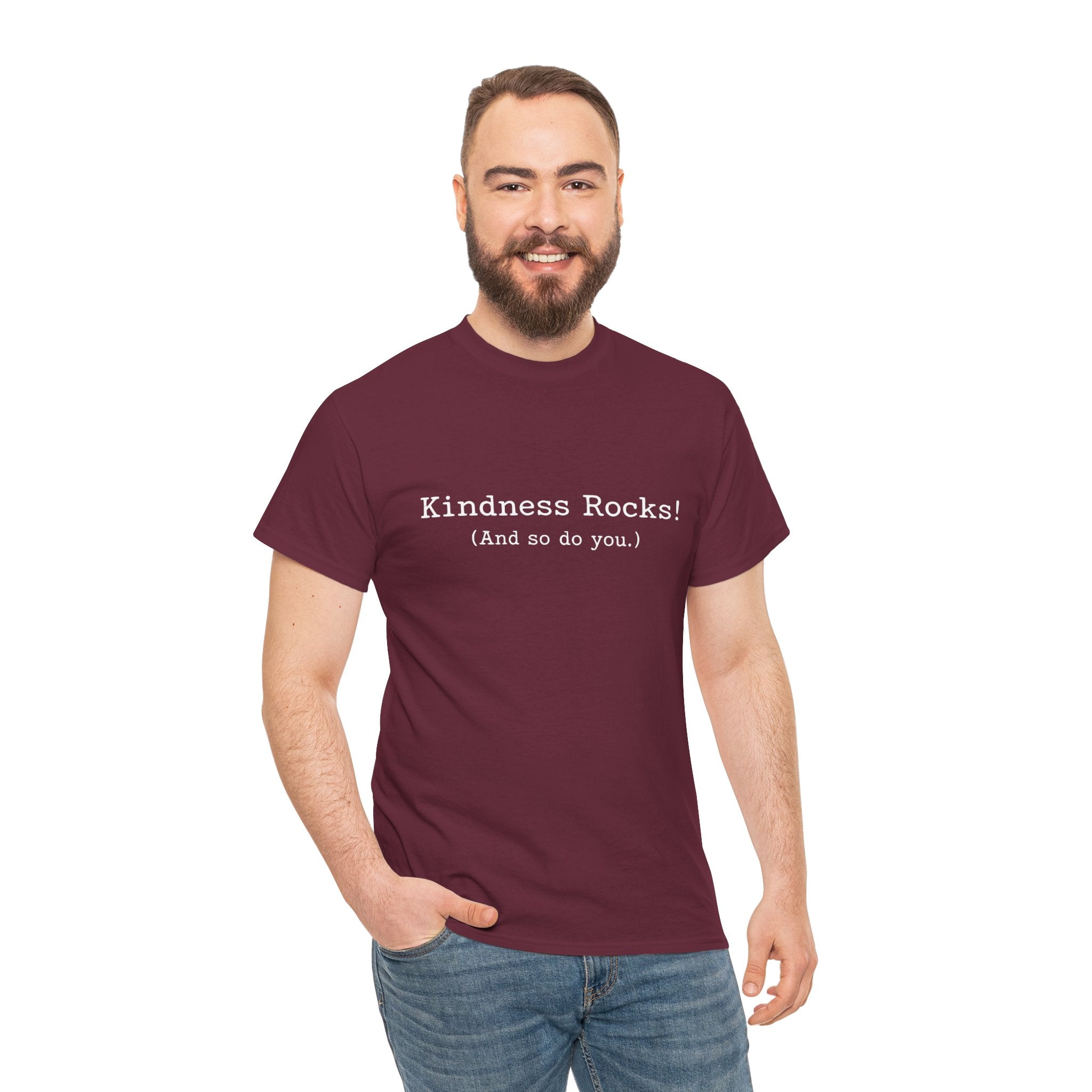 Kindness Rocks! Vintage Typewriter Font — Teen 14 15 16 17 18 & up/Adult T‑Shirt — Positive Message Graphic Tee