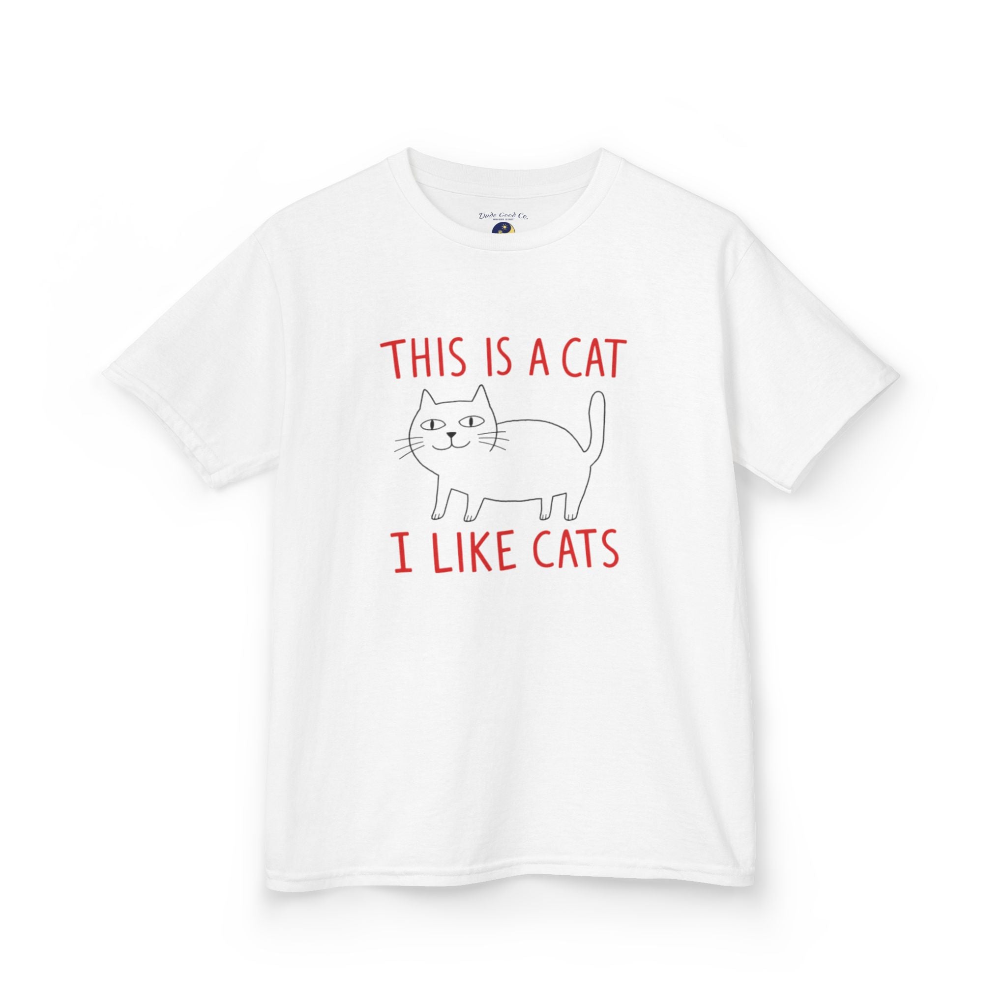 Boys Cat T‑Shirt — "This Is A Cat, I Like Cats" Cute Cat Graphic Tee sizes 5-14