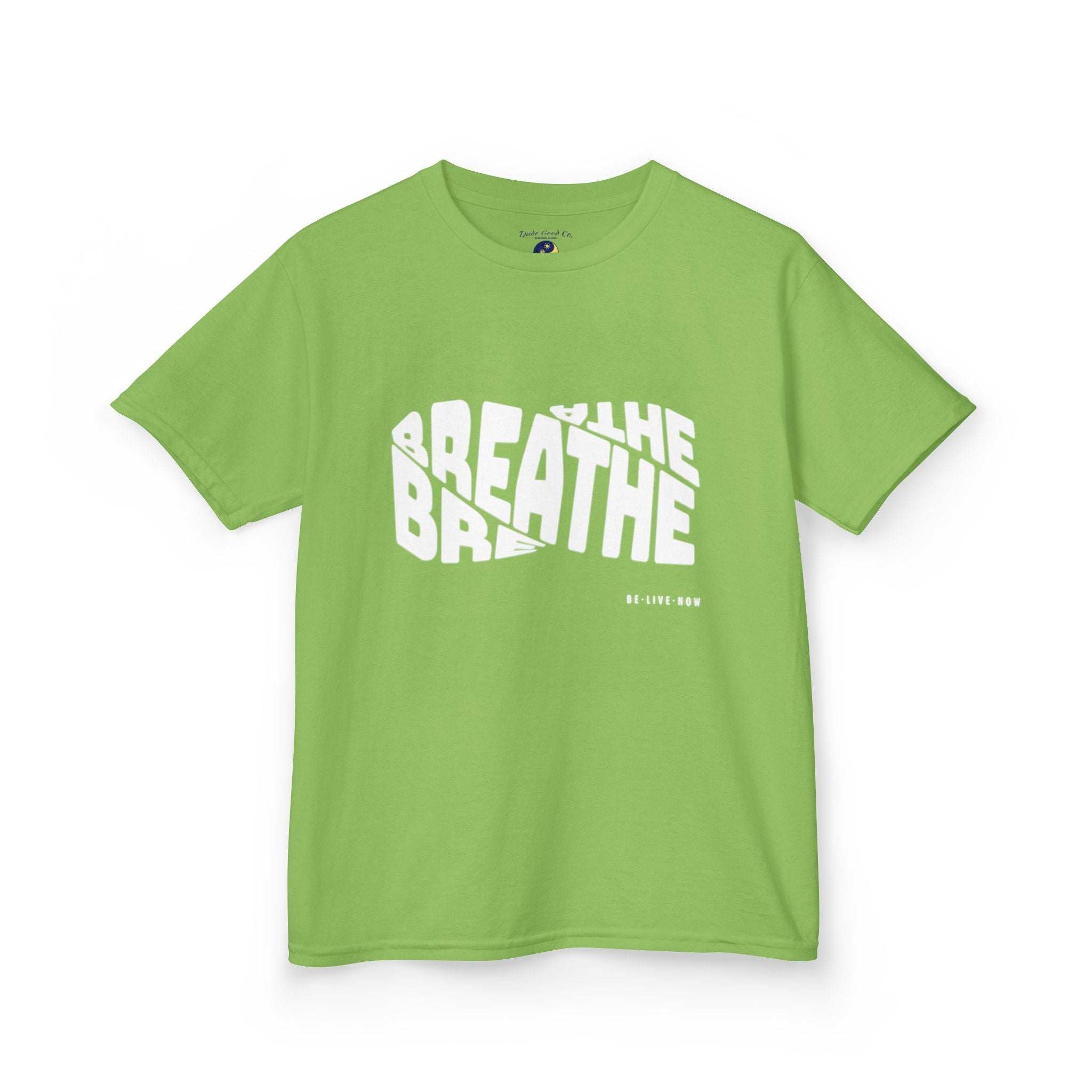 Breathe Vortex Graphic Tee for Boys – Kids & Teen Sizes 5–14 | Mindful Calm Design | Soft Cotton Inspirational Shirt