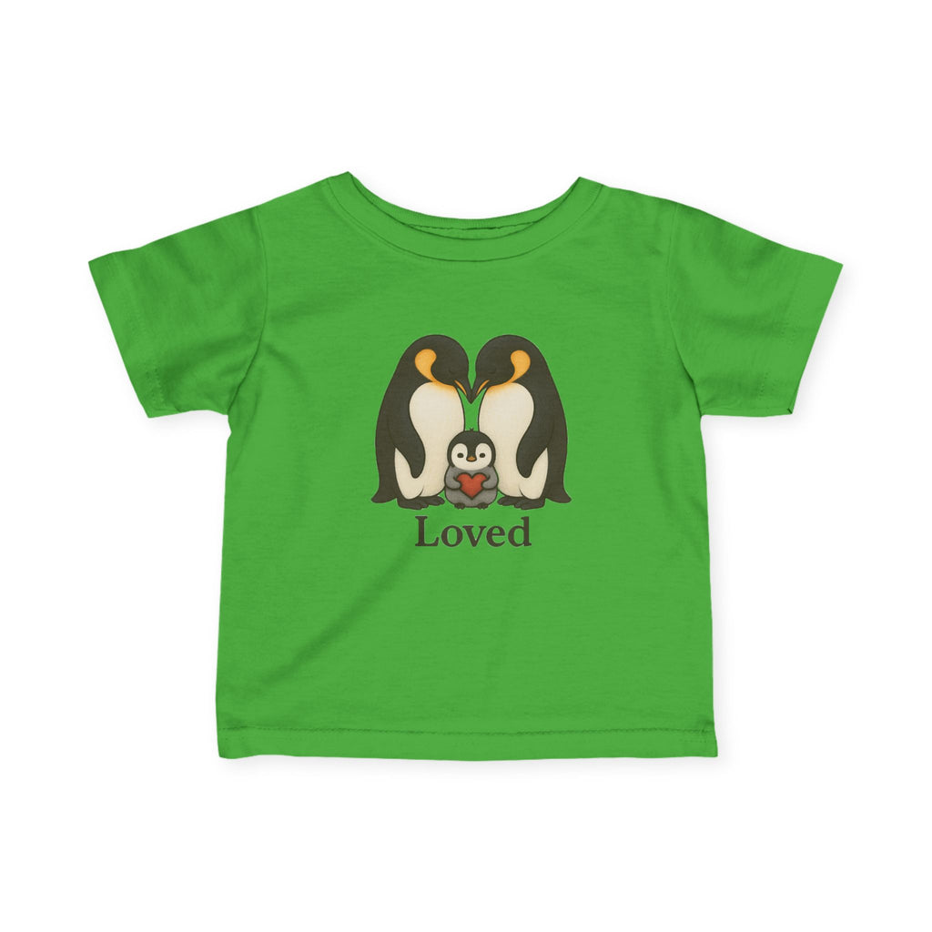 Loved Baby Tee — Penguin Family Infant Shirt—sizes 3 6 12 18 24 months