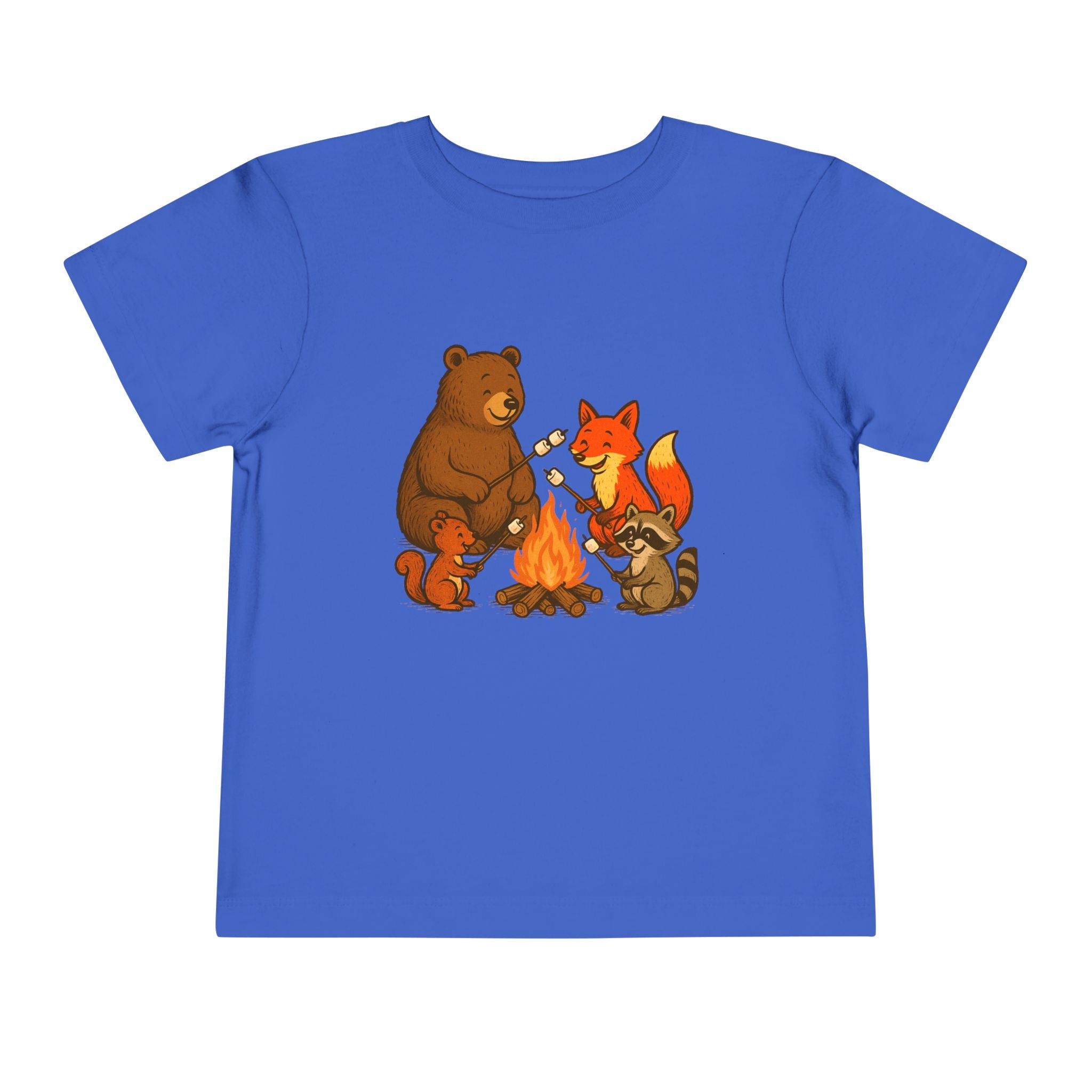 Campfire Friends Tee — Toddler/Young Child Bear, Fox & Raccoon Camping Shirt