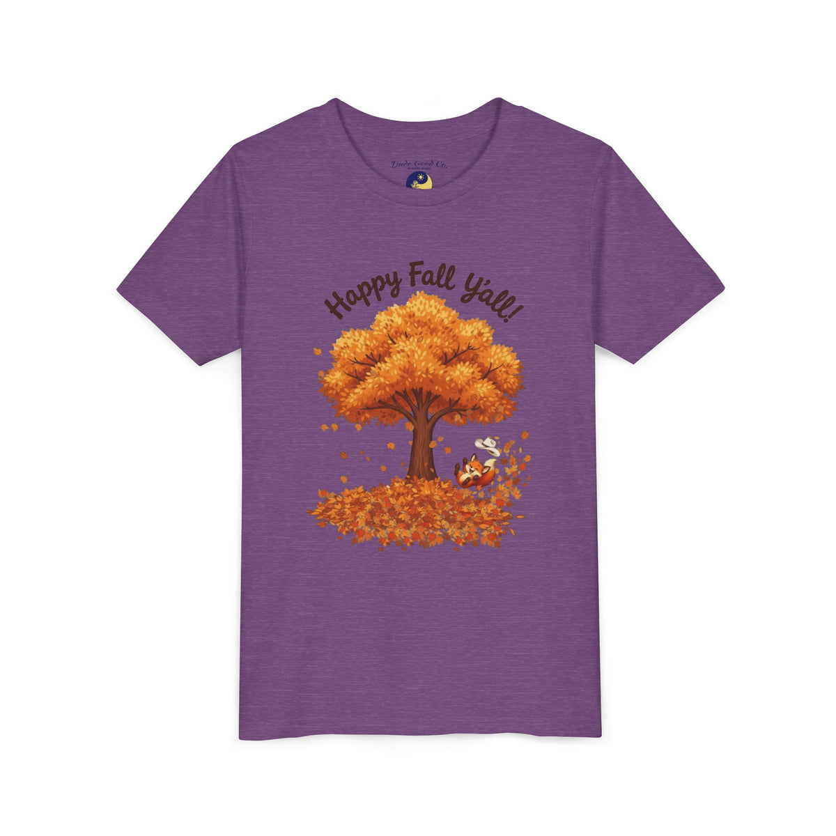 Youth Tee - "Happy Fall Y'all" Autumn Tree Kids Shirt