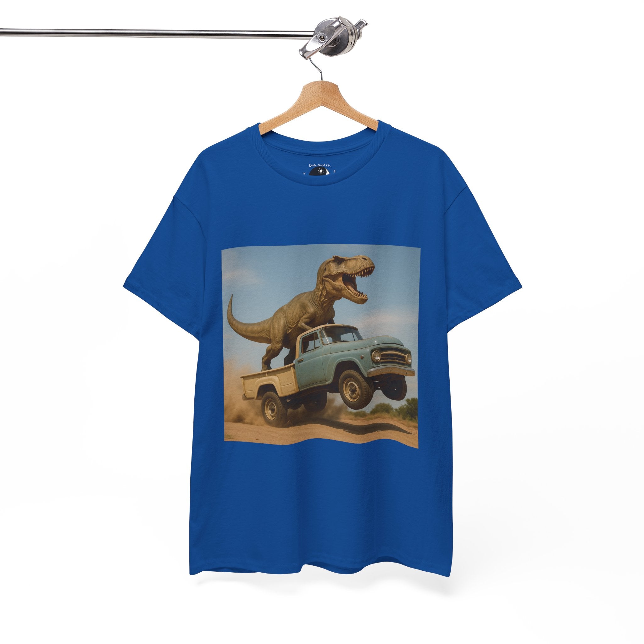 Teen/Adult Retro T-Rex Truck Adventure/Dinosaur T‑Shirt —  Tee sizes S-5XL --17 Colors