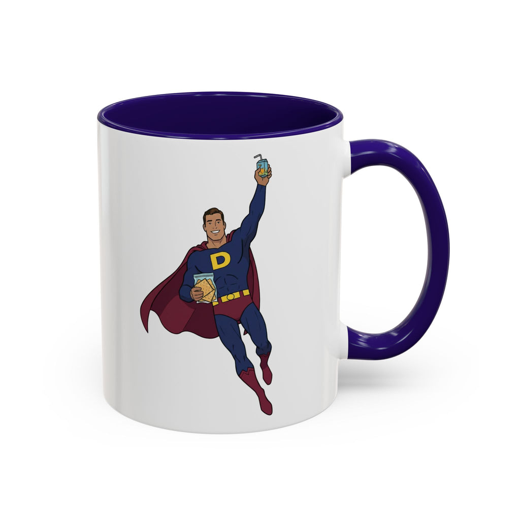 Real Super Heros Bring Snacks! Super D Hot Chocolate/Coffee Mug: 12 Colors 11oz/15oz Ceramic Mug, Superhero Dude, Dad or D initial "D"