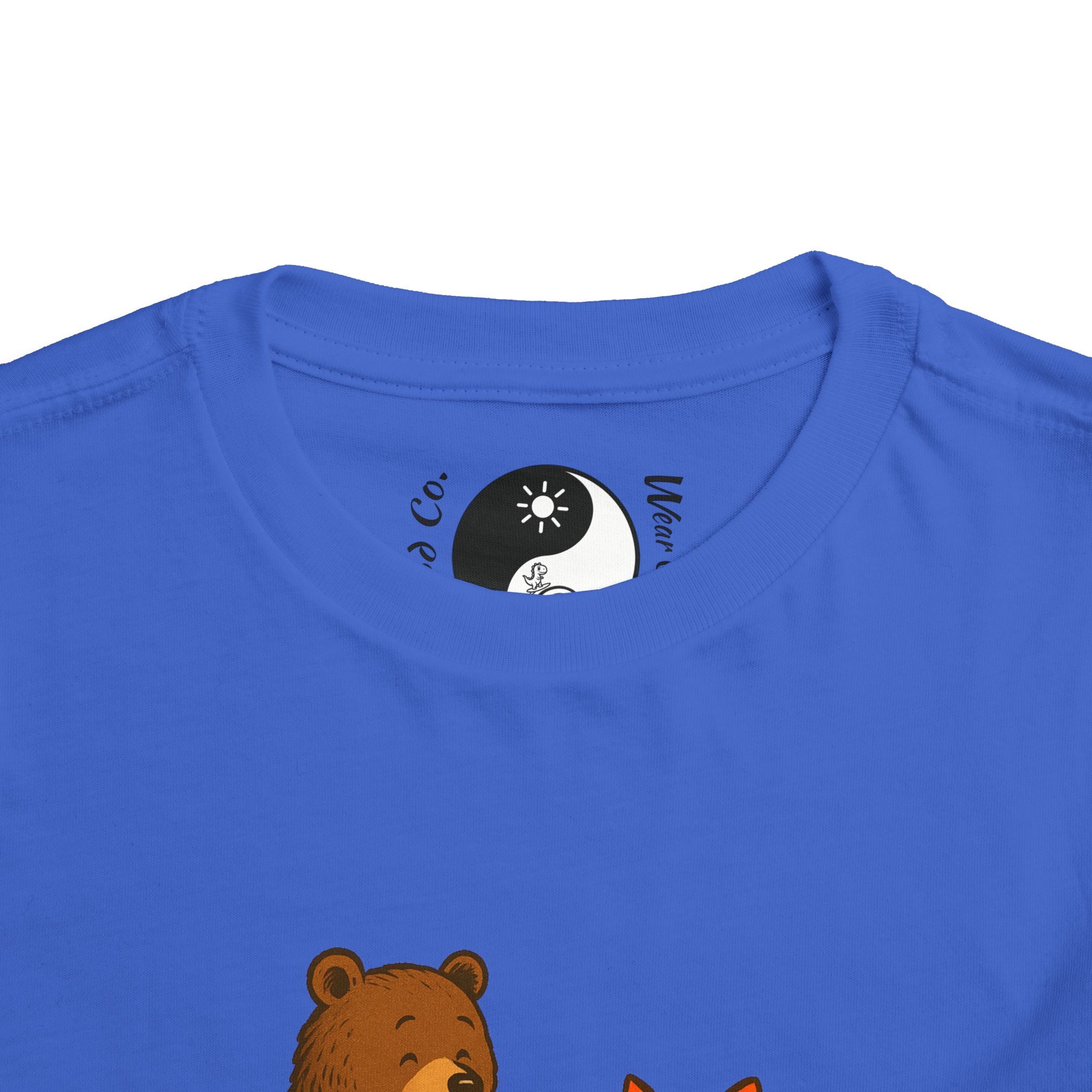 Campfire Friends Tee — Toddler/Young Child Bear, Fox & Raccoon Camping Shirt