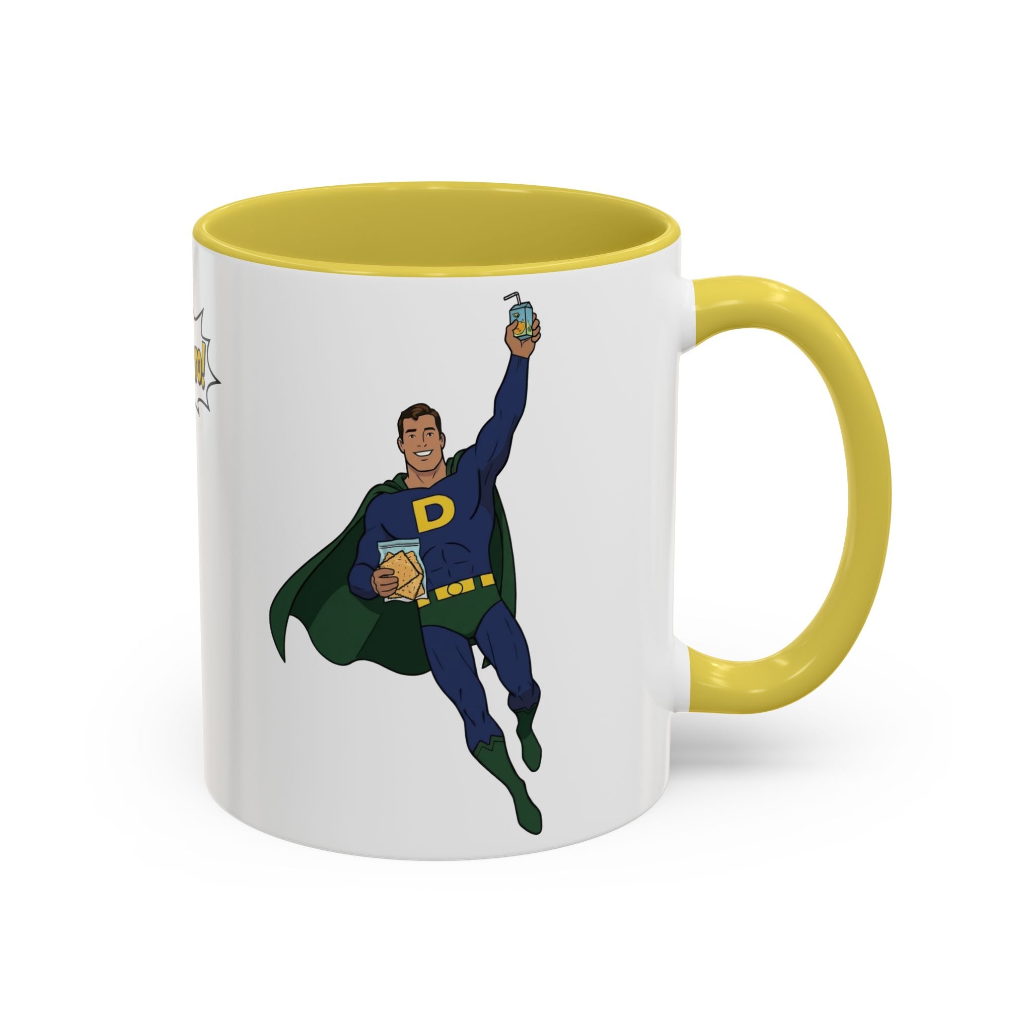 Real Super Heroes Bring Snacks! Super D Coffee/Hot Chocolate Mug: 12 Colors 11oz/15oz Ceramic Superhero Novelty Gift Cup 