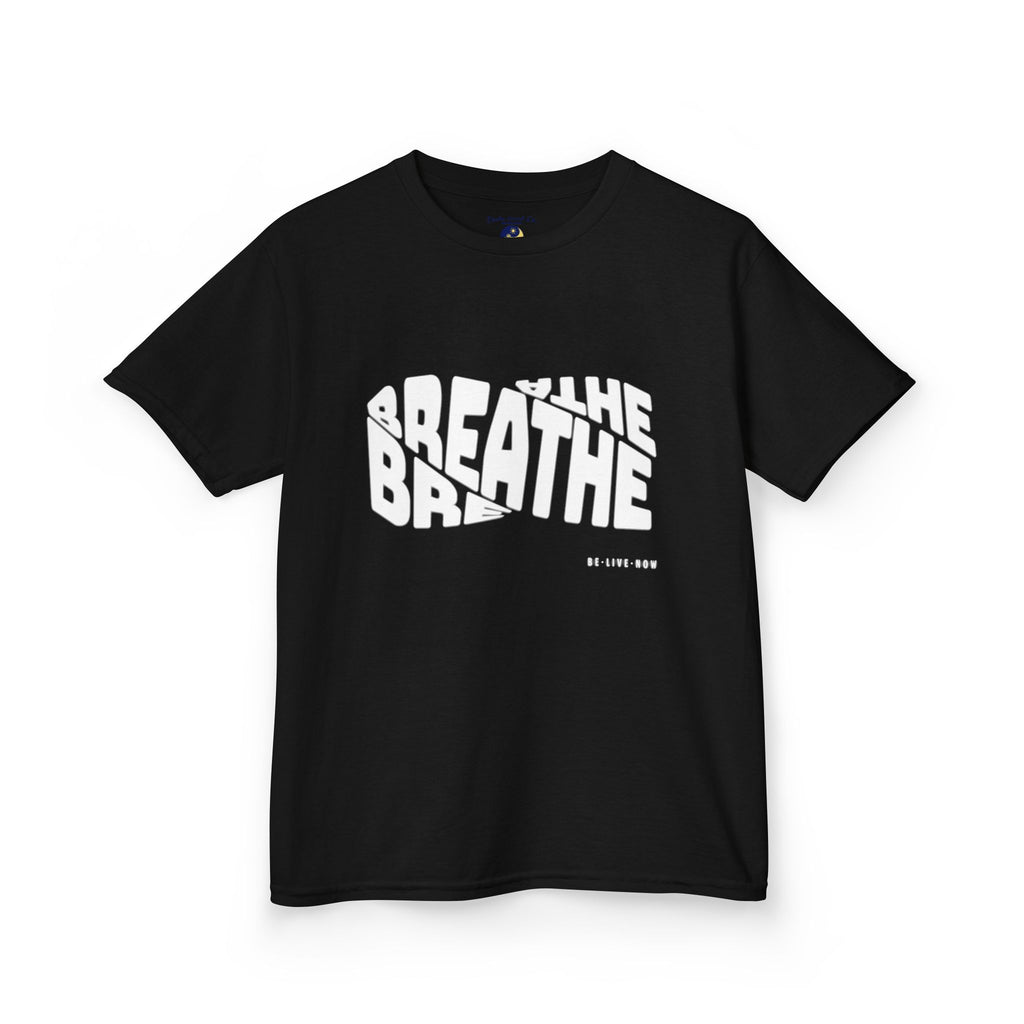 Breathe Vortex Graphic Tee for Boys – Kids & Teen Sizes 5–14 | Mindful Calm Design | Soft Cotton Inspirational Shirt