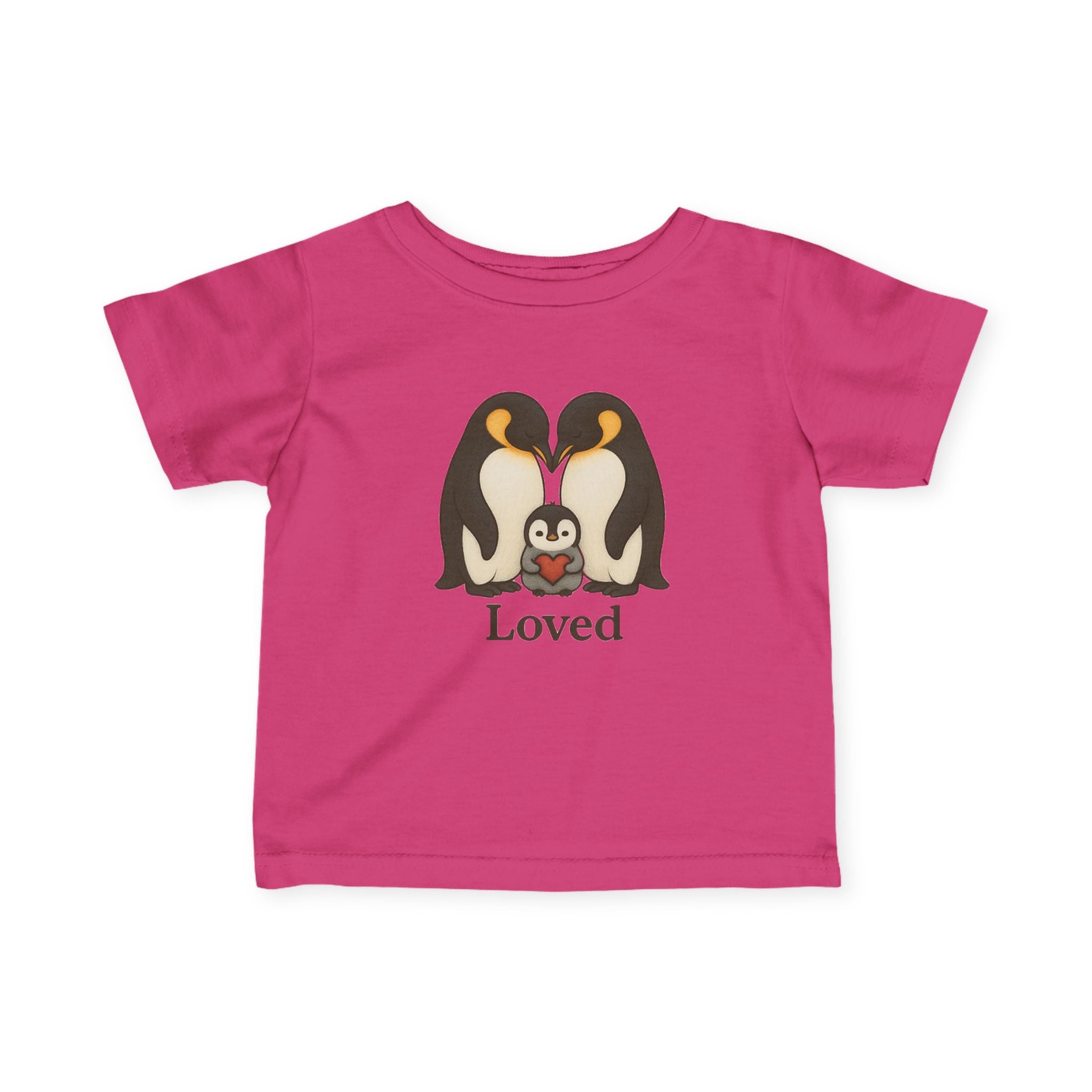 Loved Baby Tee — Penguin Family Infant Shirt size 3-6 12 18 24 month gift