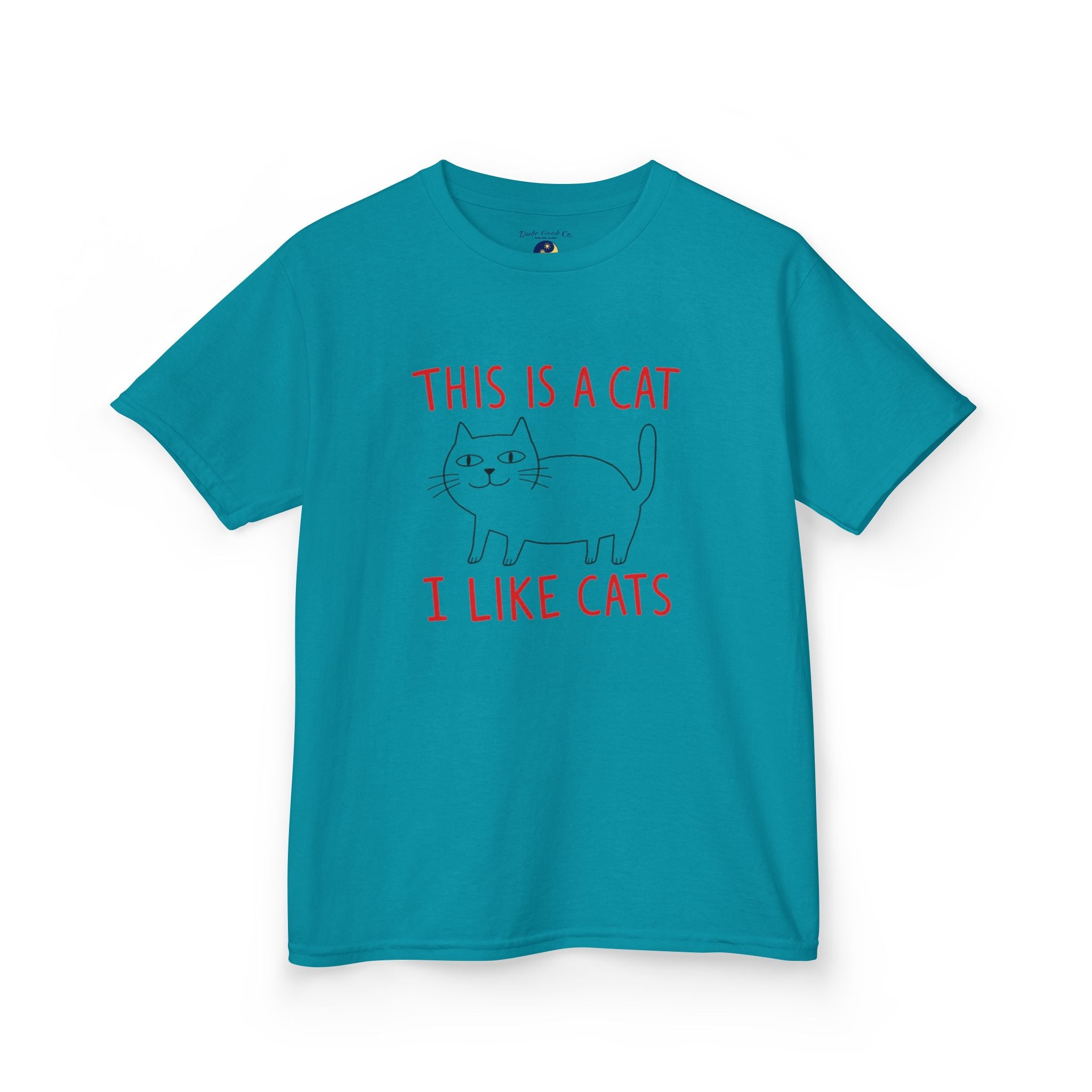 Boys Cat T‑Shirt — "This Is A Cat, I Like Cats" Cute Cat Graphic Tee sizes 5-14