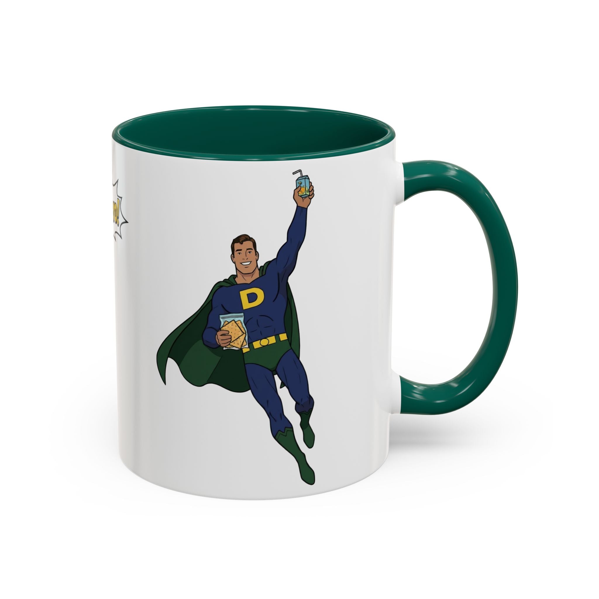 Real Super Heroes Bring Snacks! Super D Coffee/Hot Chocolate Mug: 12 Colors 11oz/15oz Ceramic Superhero Novelty Gift Cup 