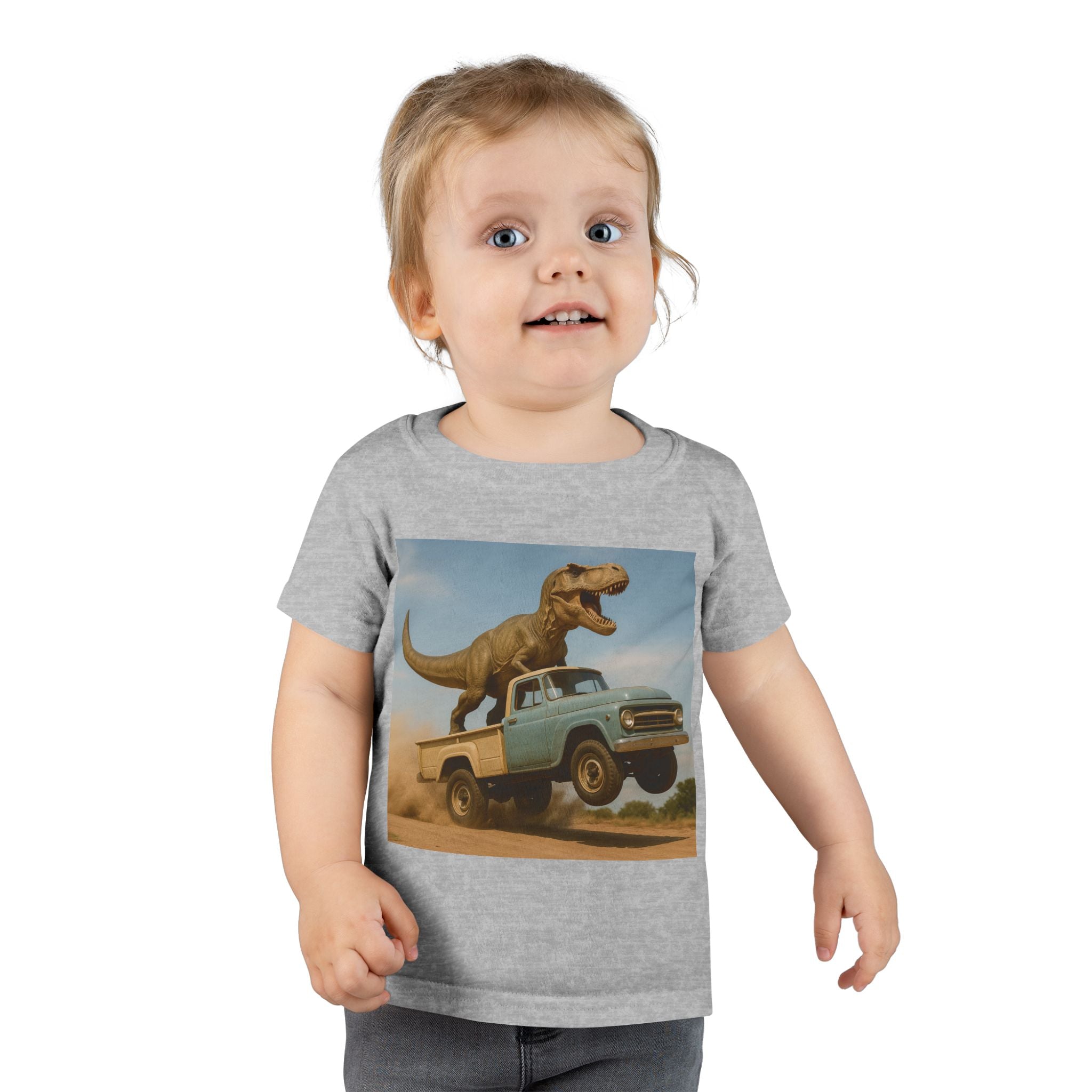 T-Rex Riding Vintage Pickup Adventure! Dinosaur Truck Toddler T-shirt