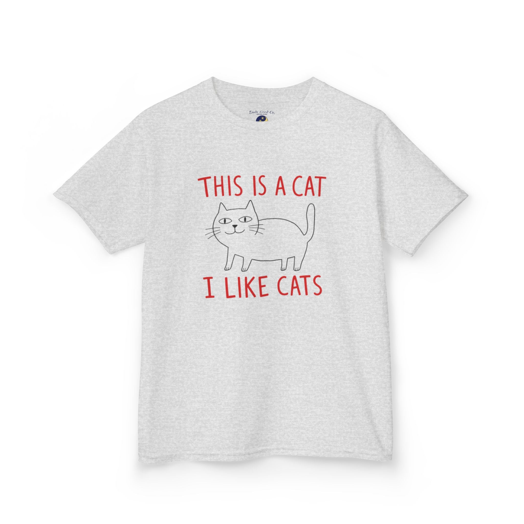 Boys Cat T‑Shirt — "This Is A Cat, I Like Cats" Cute Cat Graphic Tee sizes 5-14