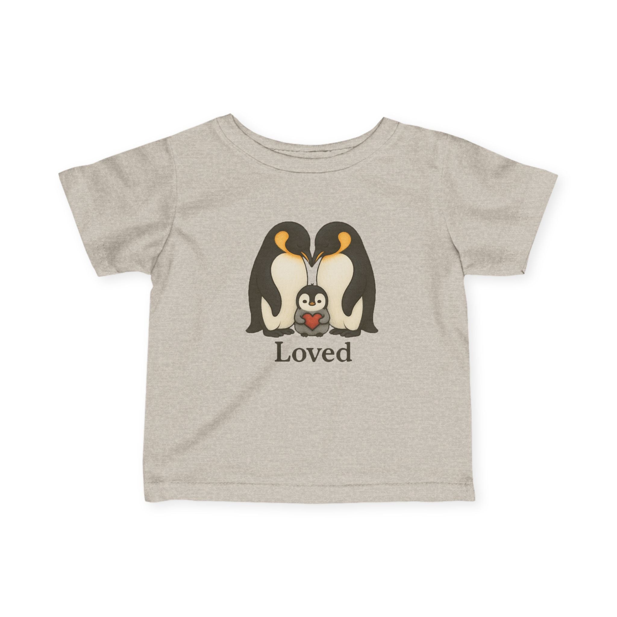 Loved Baby Tee — Penguin Family Infant Shirt size 3-6 12 18 24 month gift