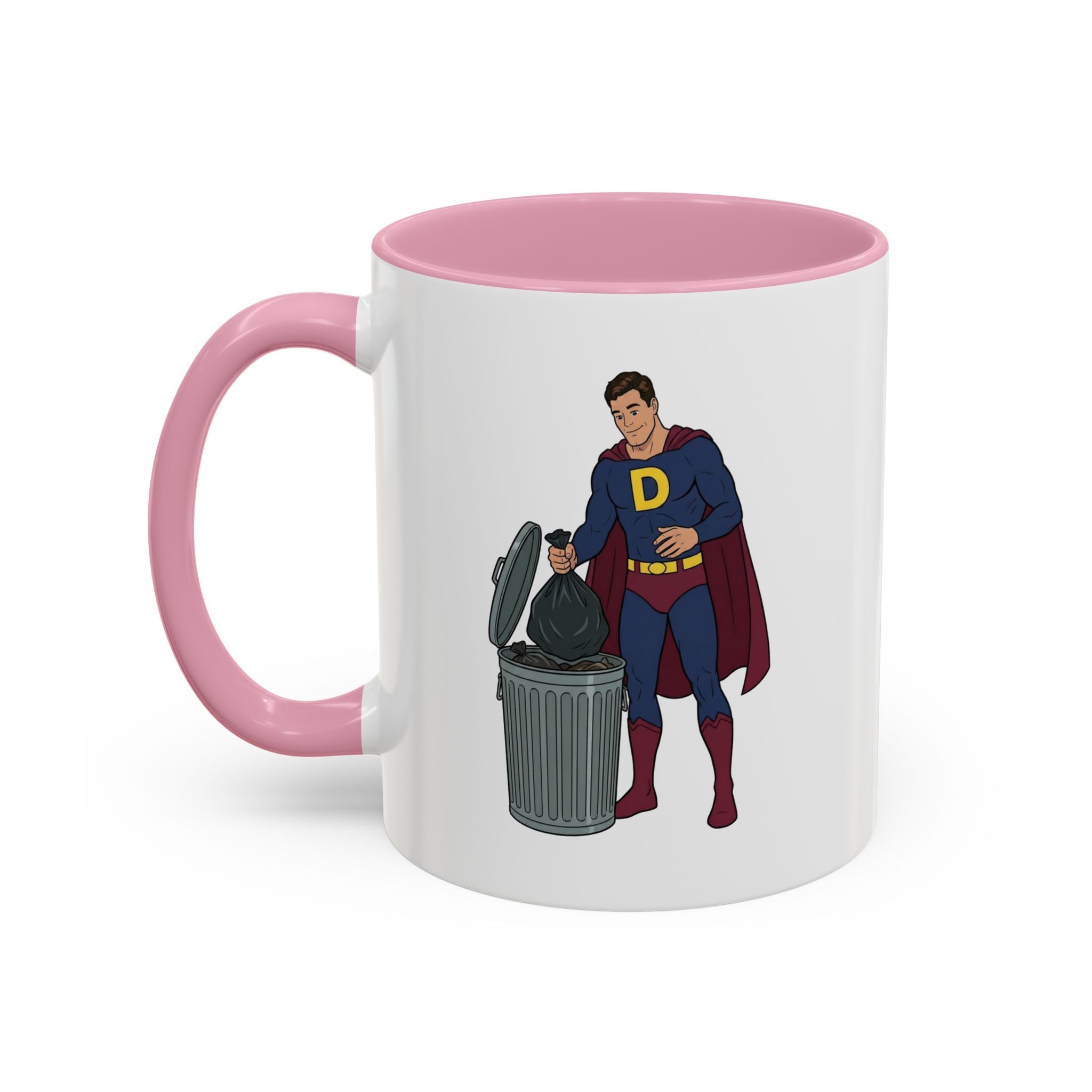 Real Super Heros Bring Snacks! Super D Hot Chocolate/Coffee Mug: 12 Colors 11oz/15oz Ceramic Mug, Superhero Dude, Dad or D initial "D"