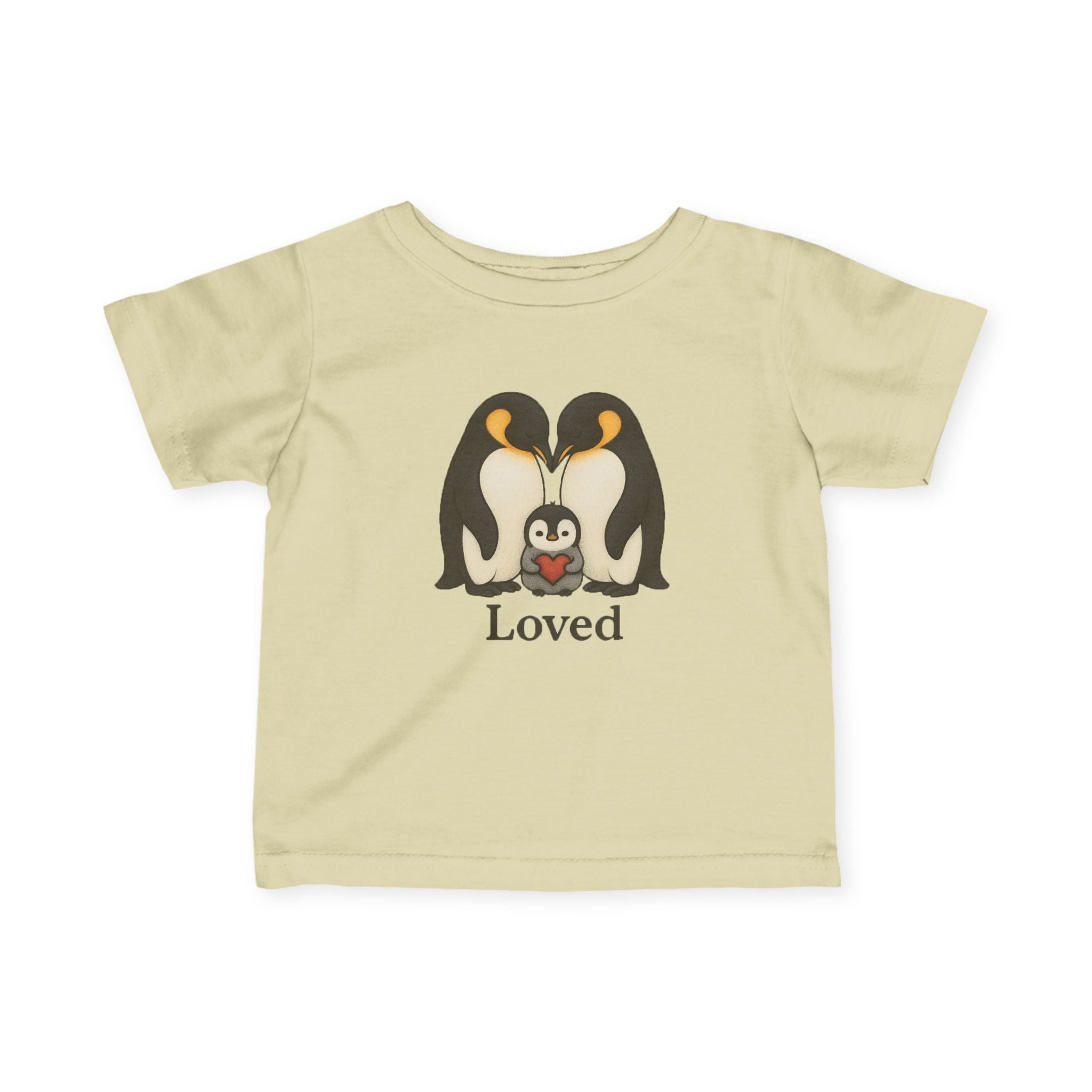 Loved Baby Tee — Penguin Family Infant Shirt size 3-6 12 18 24 month gift