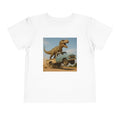 2T-5T T-Rex Riding Vintage Pickup Adventure T-shirt— Dino Imagination Graphic Shirt