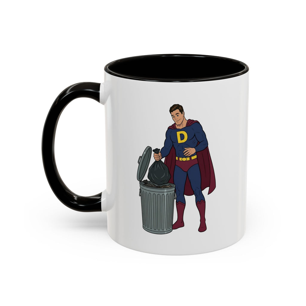 Real Super Heros Bring Snacks! Super D Hot Chocolate/Coffee Mug: 12 Colors 11oz/15oz Ceramic Mug, Superhero Dude, Dad or D initial "D"