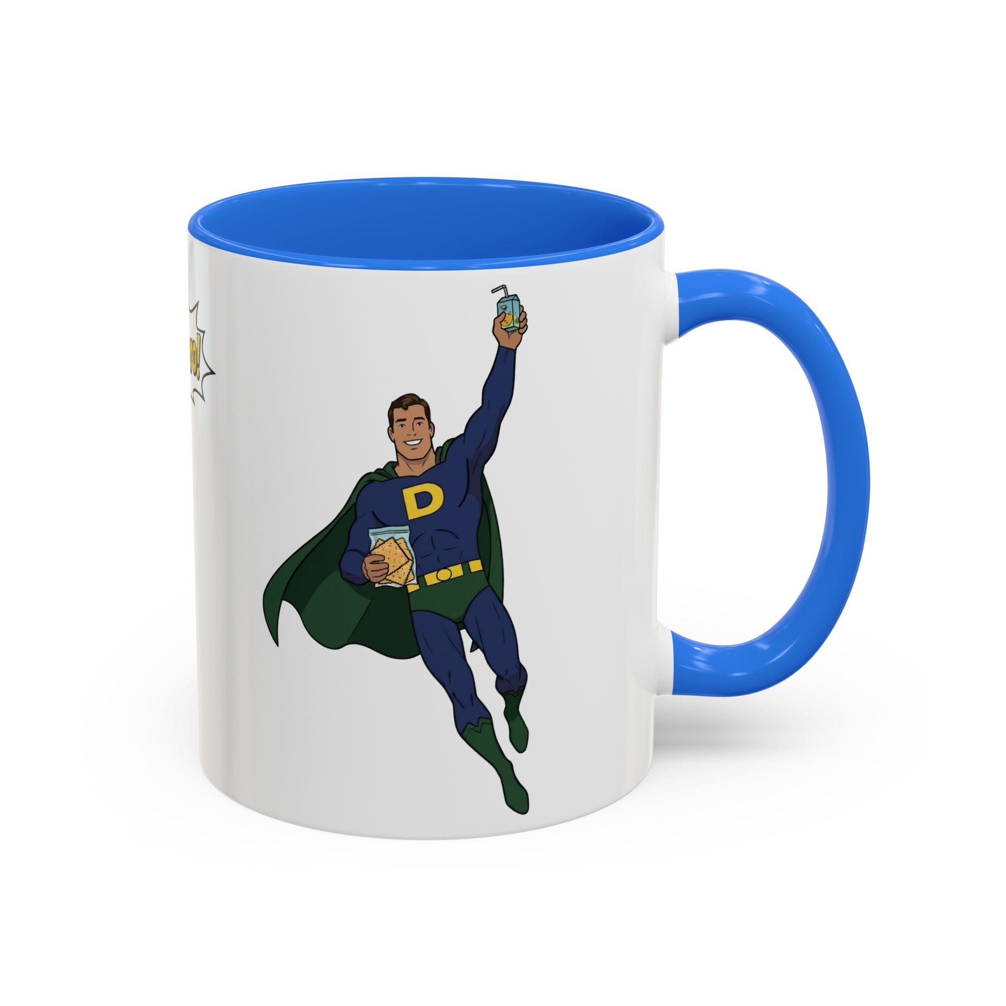 Real Super Heroes Bring Snacks! Super D Coffee/Hot Chocolate Mug: 12 Colors 11oz/15oz Ceramic Superhero Novelty Gift Cup 