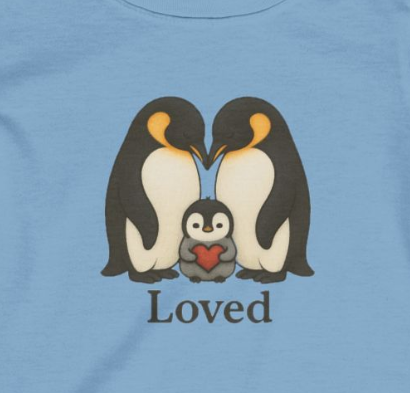 Loved Baby Tee — Penguin Family Infant Shirt size 3-6 12 18 24 month gift