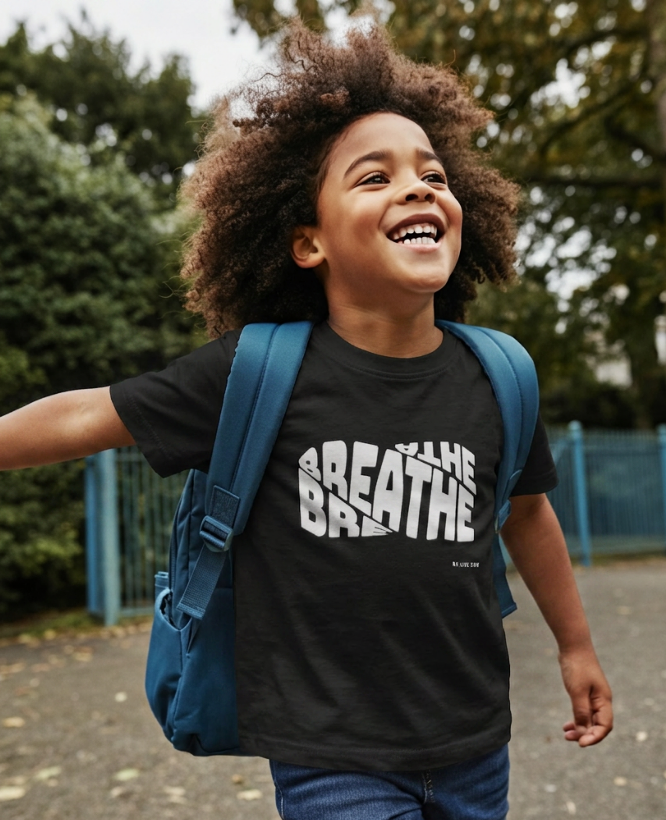 Breathe Vortex Graphic Tee for Boys – Kids & Teen Sizes 5–14 | Mindful Calm Design | Soft Cotton Inspirational Shirt