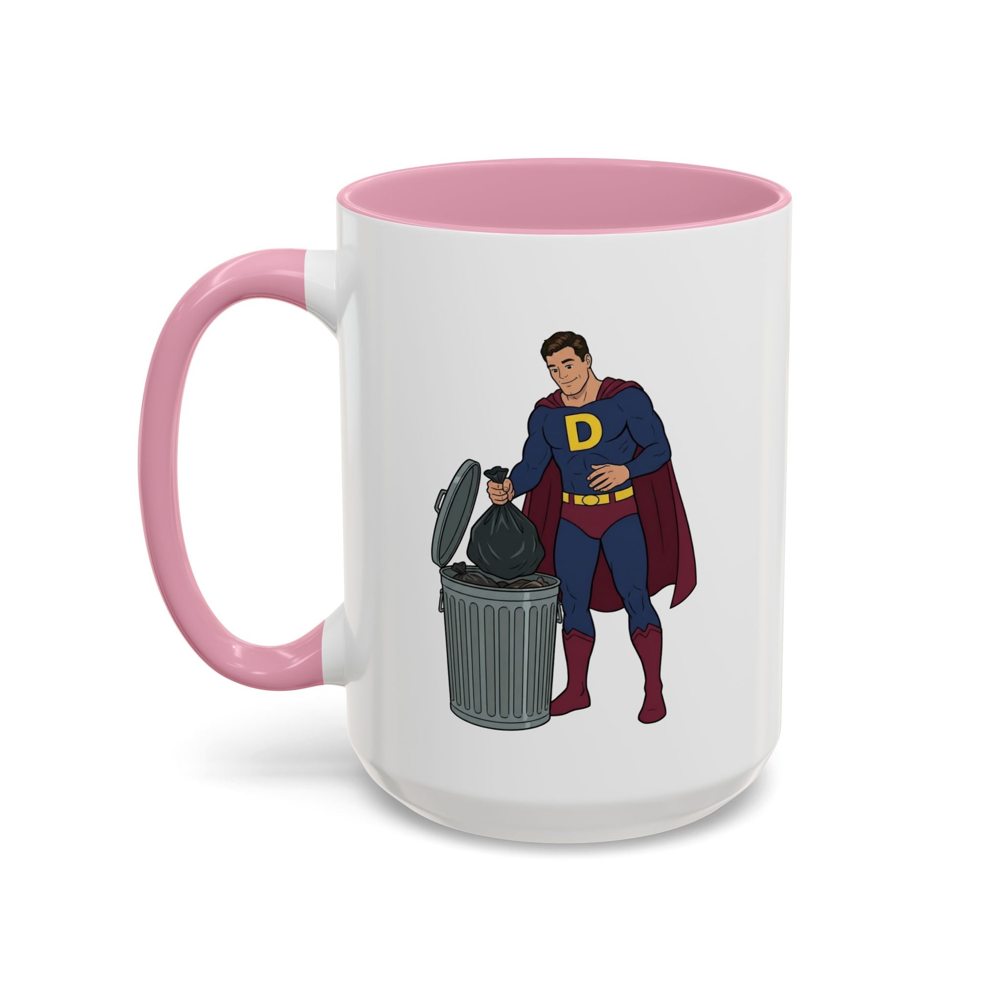 Real Super Heros Bring Snacks! Super D Hot Chocolate/Coffee Mug: 12 Colors 11oz/15oz Ceramic Mug, Superhero Dude, Dad or D initial "D"