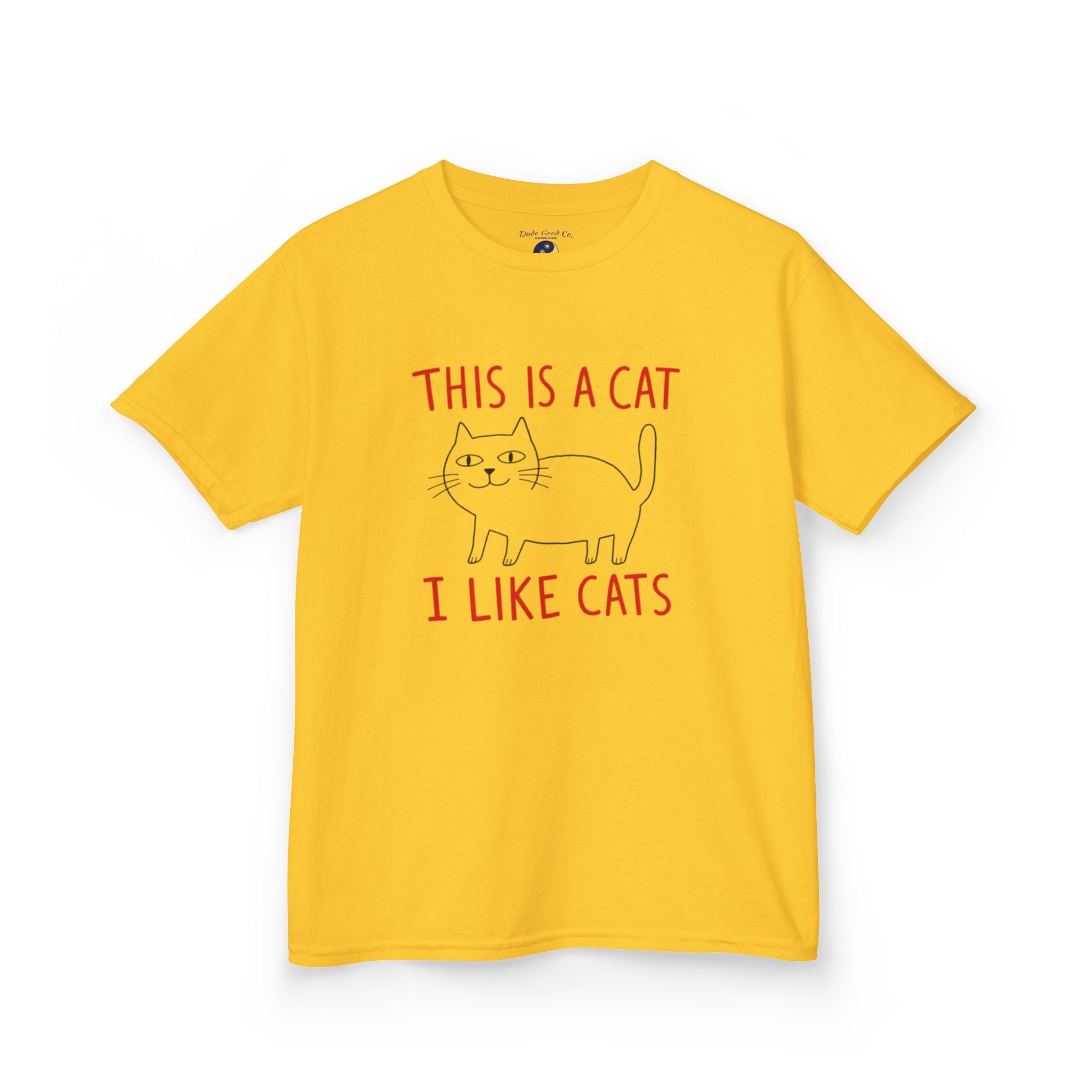 Boys Cat T‑Shirt — "This Is A Cat, I Like Cats" Cute Cat Graphic Tee sizes 5-14