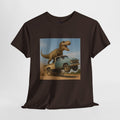 T-Rex Dinosaur Retro Truck Dinosaur  Adventure T‑Shirt—17 Colors—Mens/Older Teen Boy
