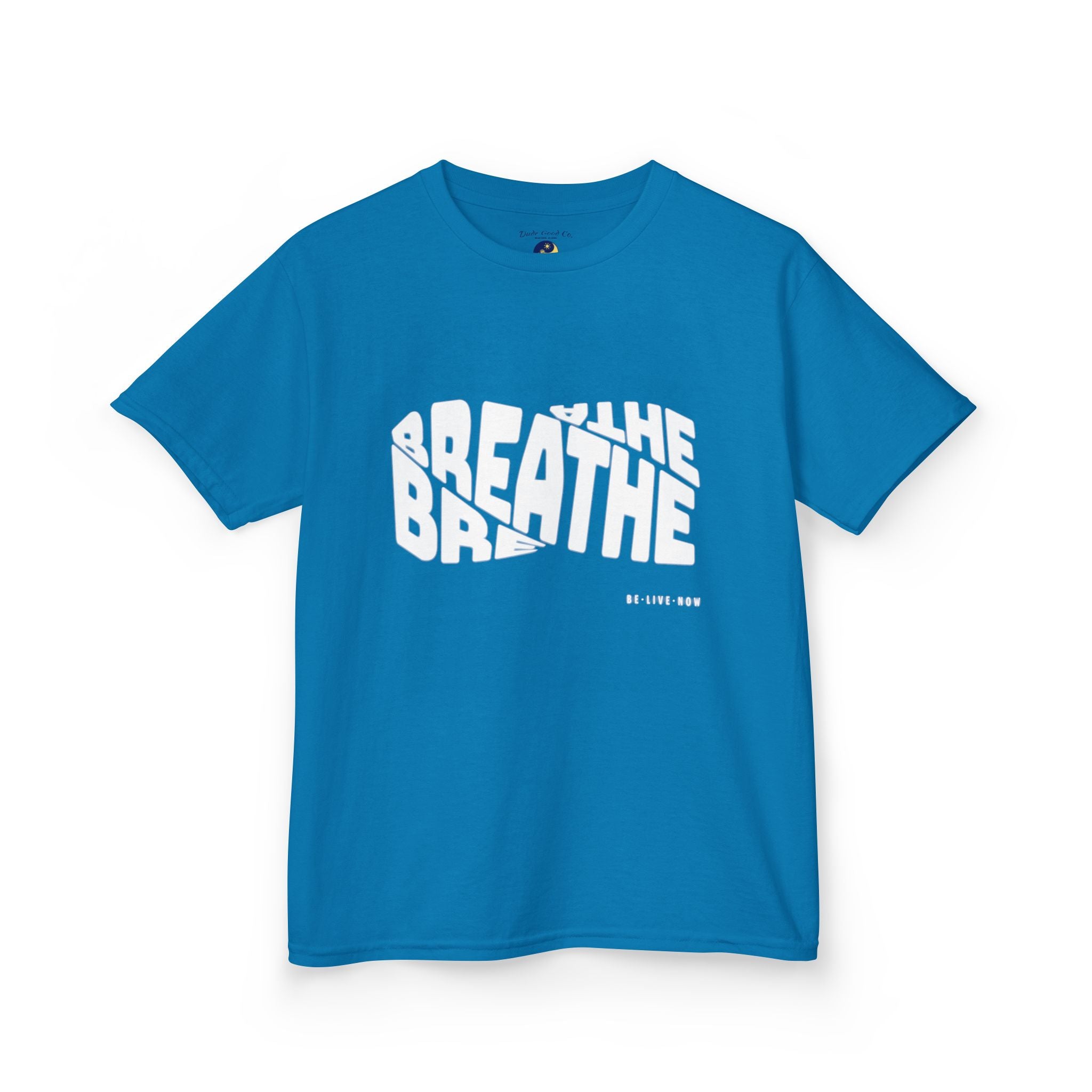 Breathe Vortex Graphic Tee for Boys – Kids & Teen Sizes 5–14 | Mindful Calm Design | Soft Cotton Inspirational Shirt