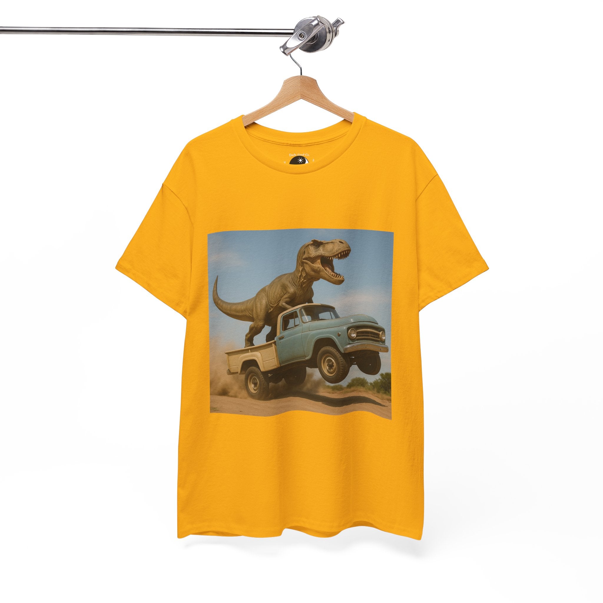 Teen/Adult Retro T-Rex Truck Adventure/Dinosaur T‑Shirt —  Tee sizes S-5XL --17 Colors