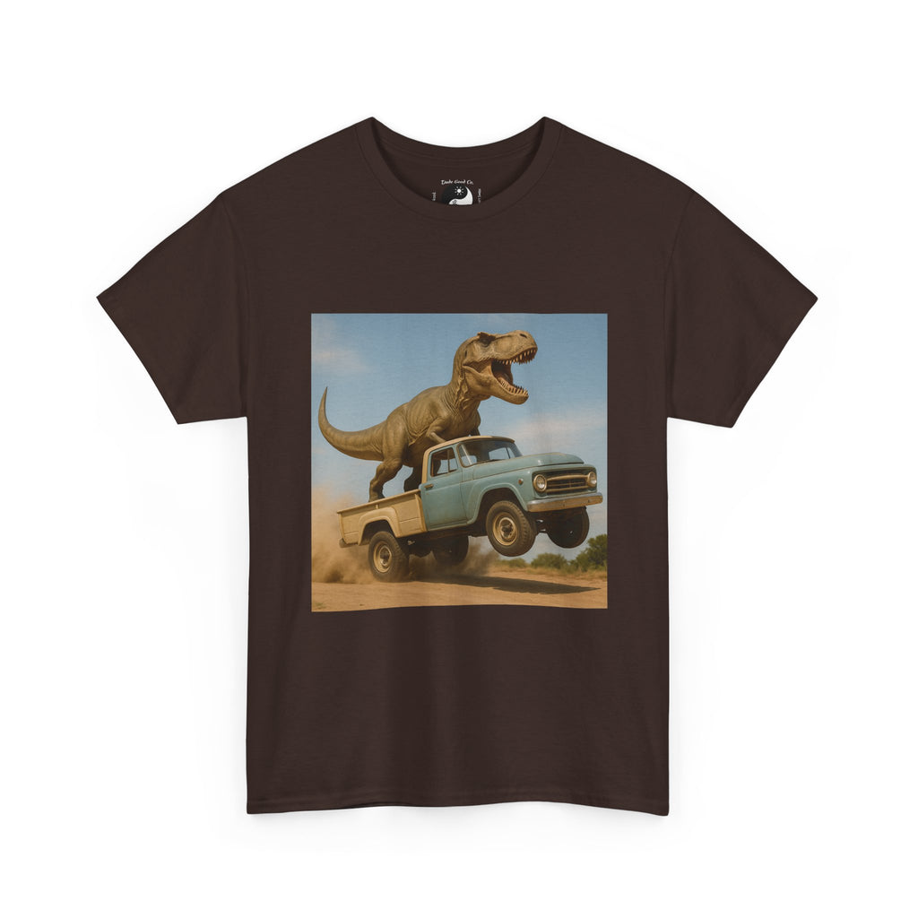 Teen/Adult Retro T-Rex Truck Adventure/Dinosaur T‑Shirt —  Tee sizes S-5XL