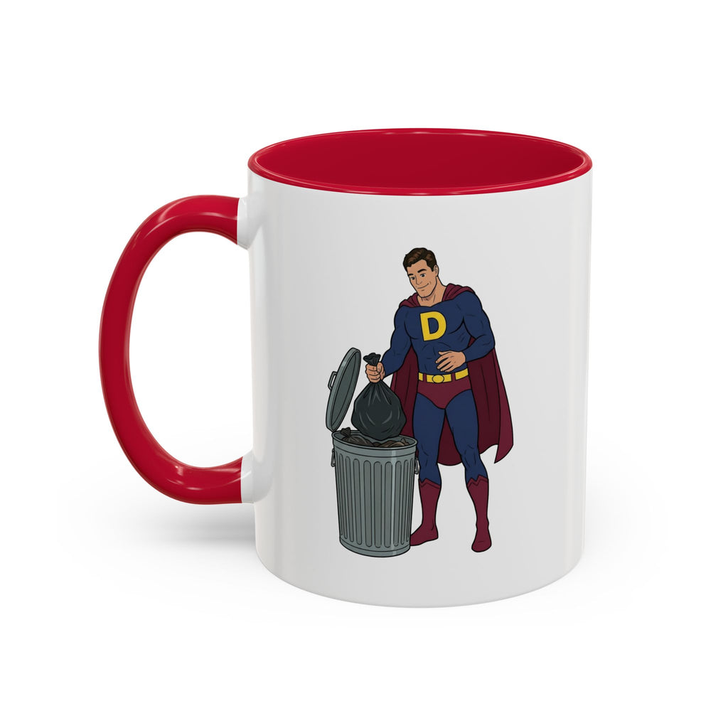 Real Super Heros Bring Snacks! Super D Hot Chocolate/Coffee Mug: 12 Colors 11oz/15oz Ceramic Mug, Superhero Dude, Dad or D initial "D"