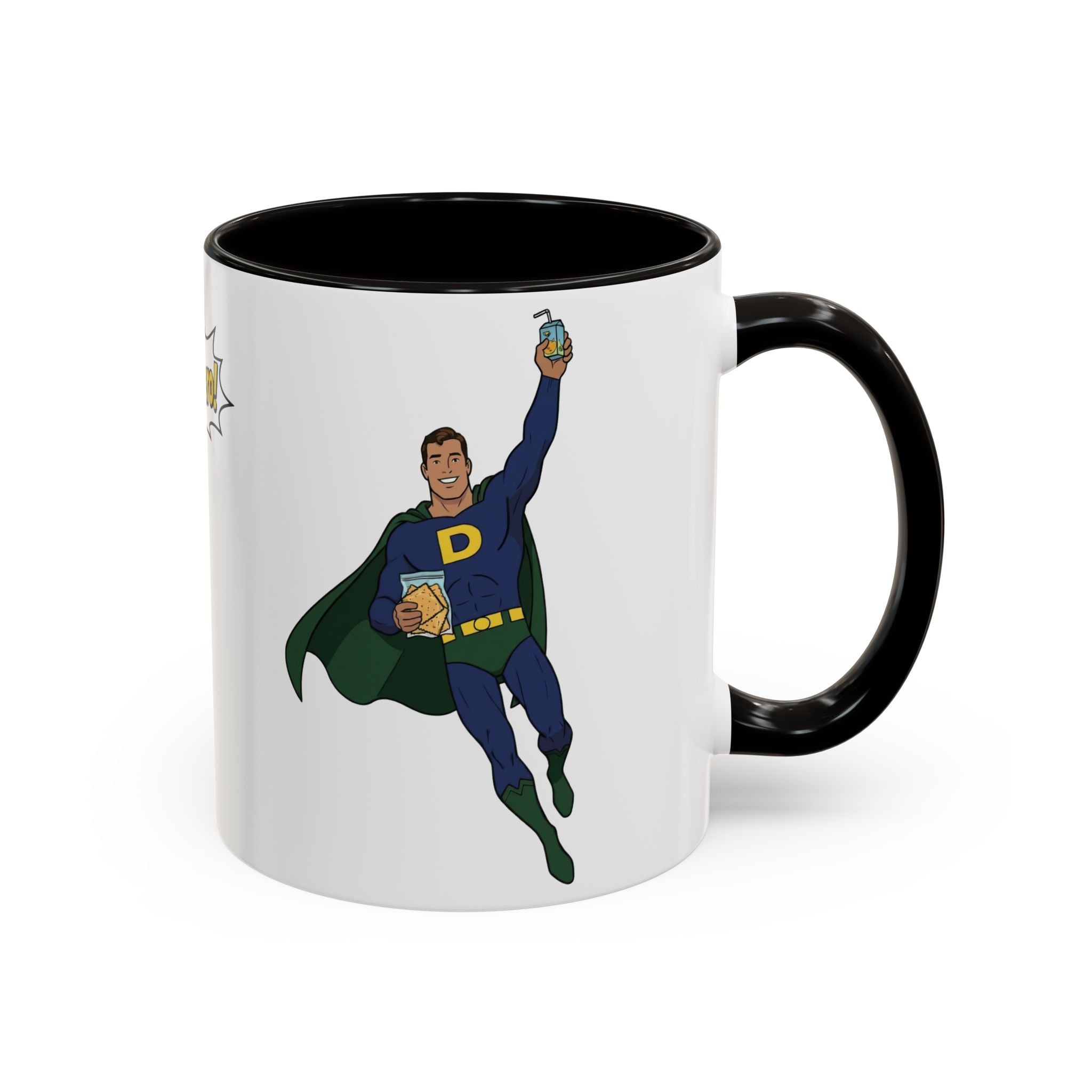 Real Super Heroes Bring Snacks! Super D Coffee/Hot Chocolate Mug: 12 Colors 11oz/15oz Ceramic Superhero Novelty Gift Cup 