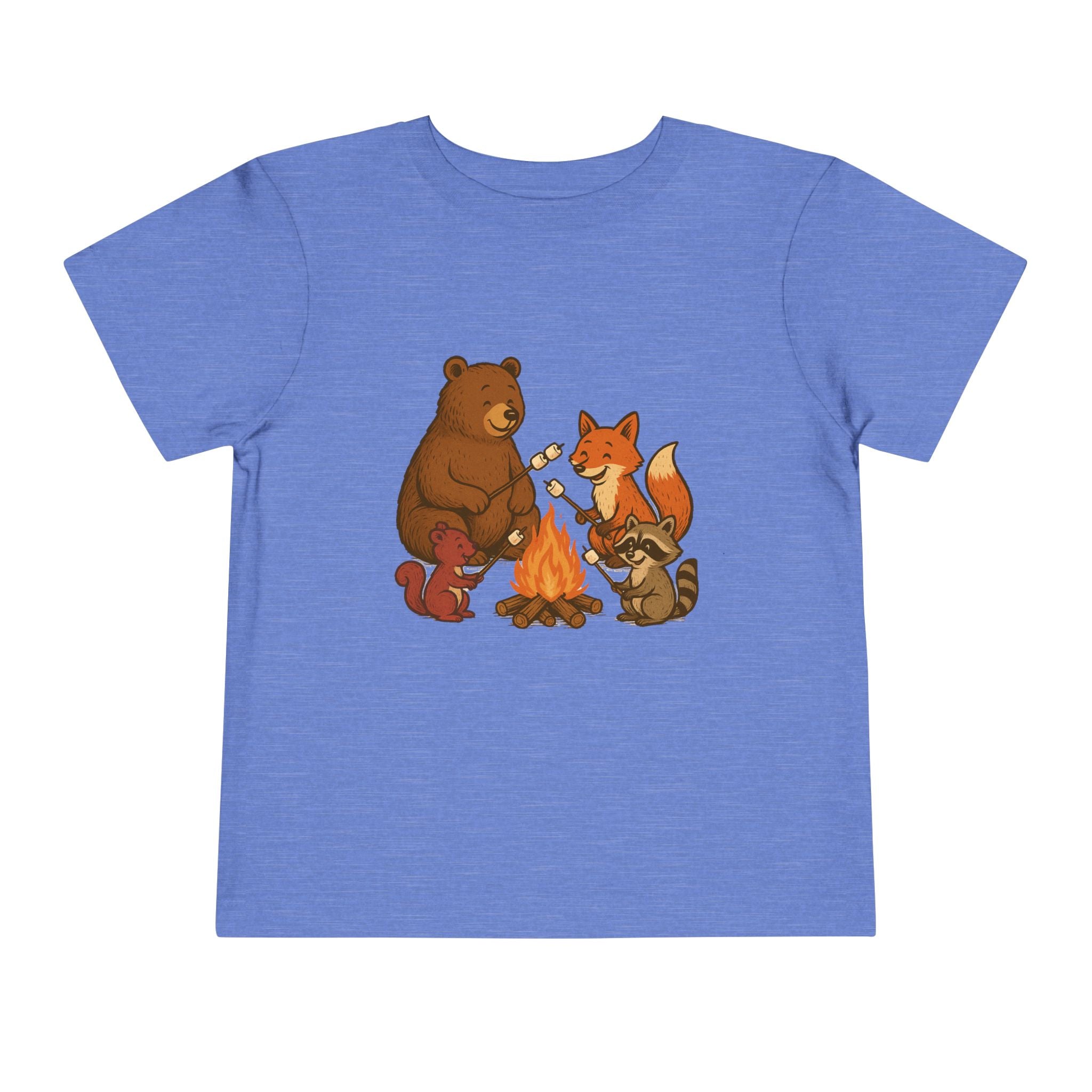 Campfire Friends Tee — Toddler/Young Child Bear, Fox & Raccoon Camping Shirt