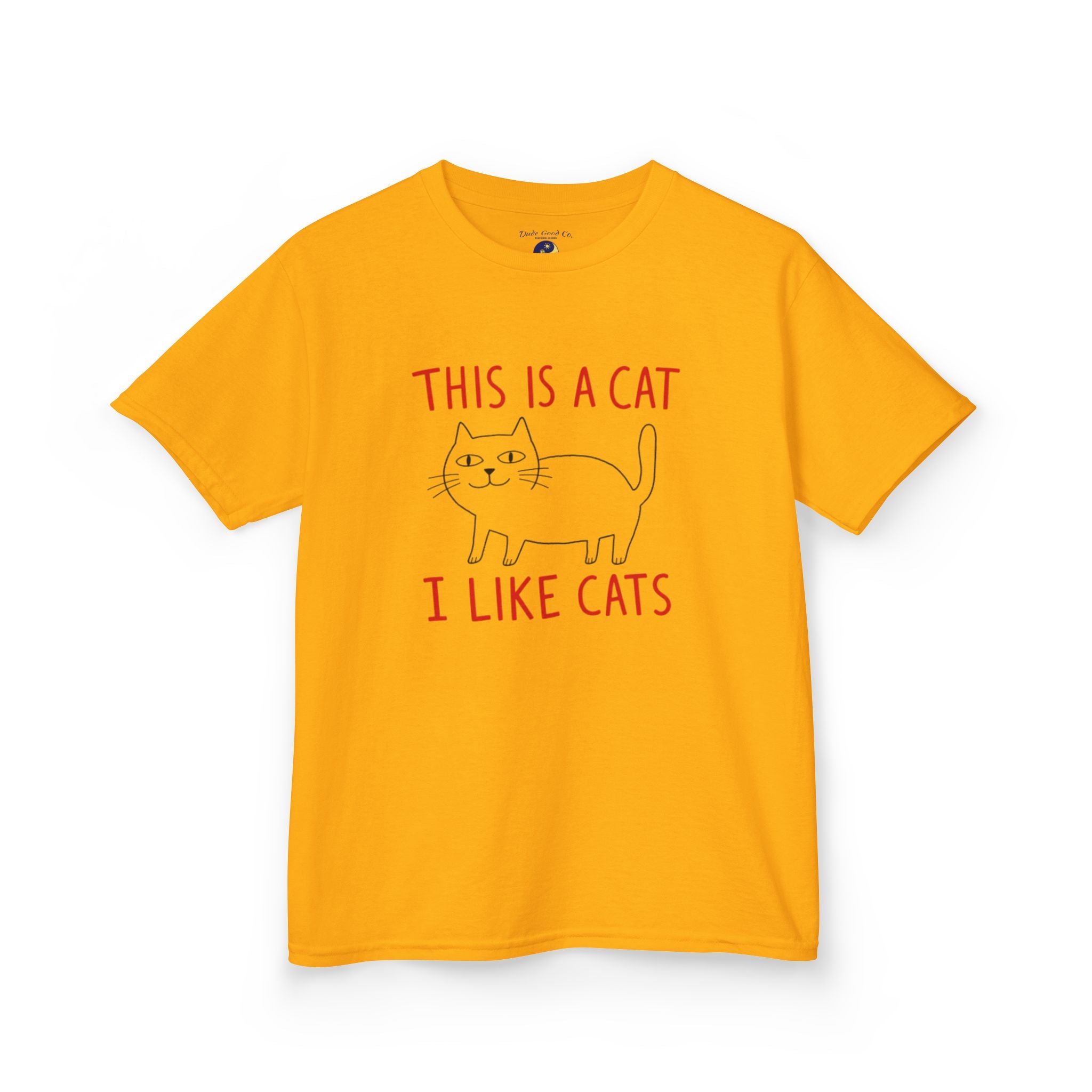 Boys Cat T‑Shirt — "This Is A Cat, I Like Cats" Cute Cat Graphic Tee sizes 5-14