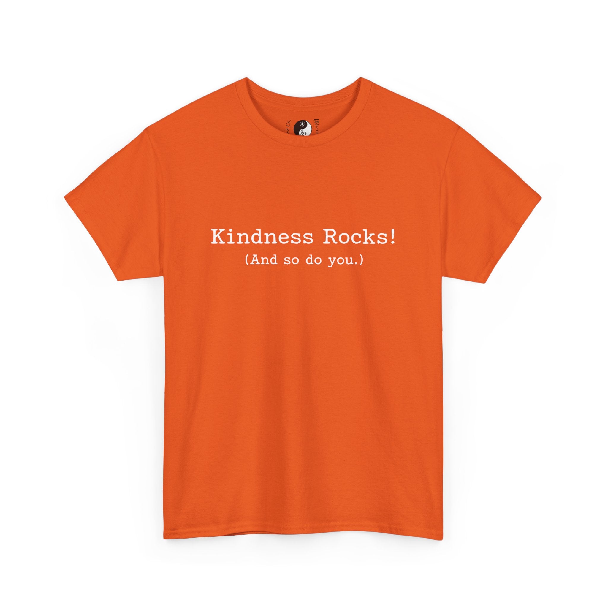 Kindness Rocks! Vintage Typewriter Font — Teen/Adult T‑Shirt — Positive Message Graphic Tee