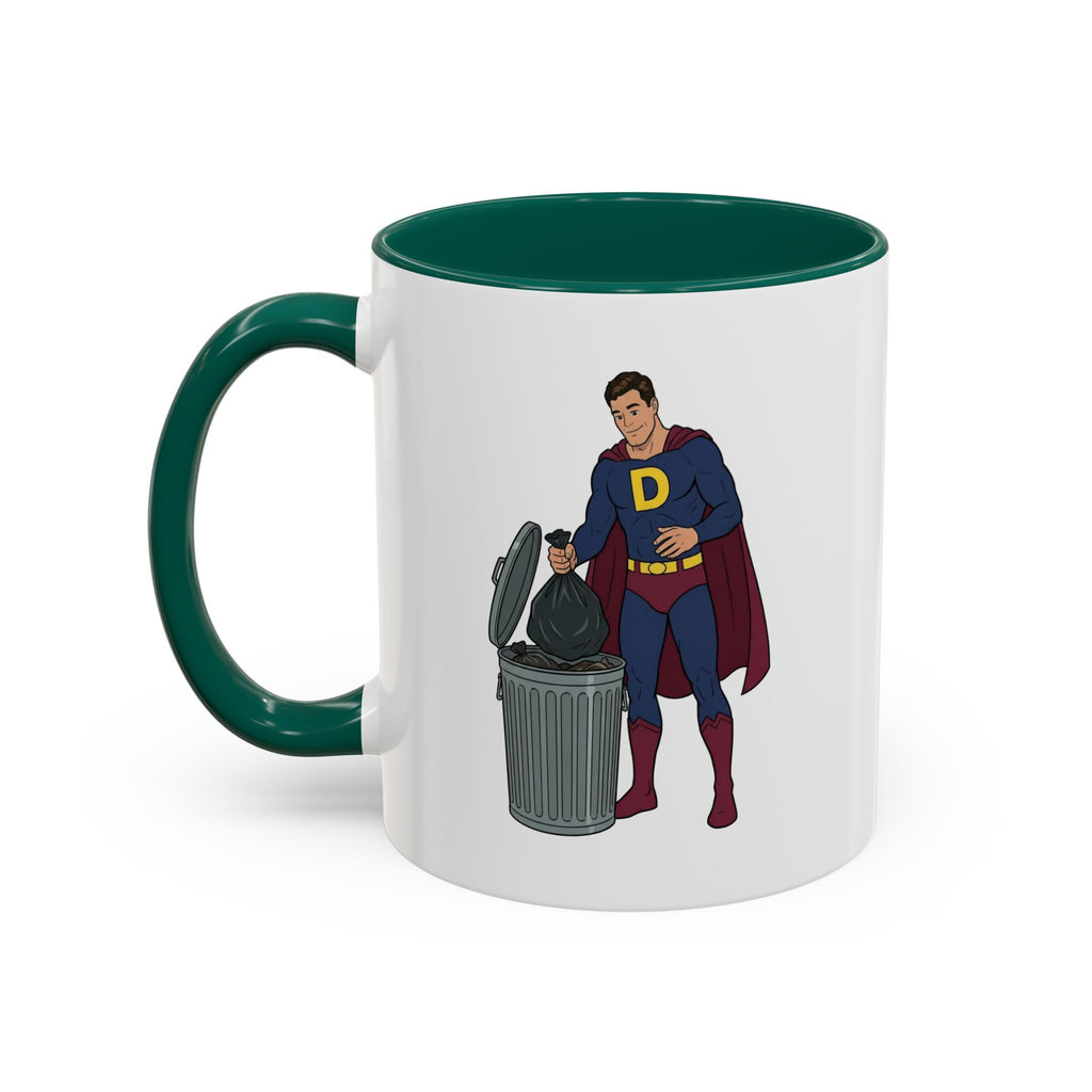 Real Super Heros Bring Snacks! Super D Hot Chocolate/Coffee Mug: 12 Colors 11oz/15oz Ceramic Mug, Superhero Dude, Dad or D initial "D"