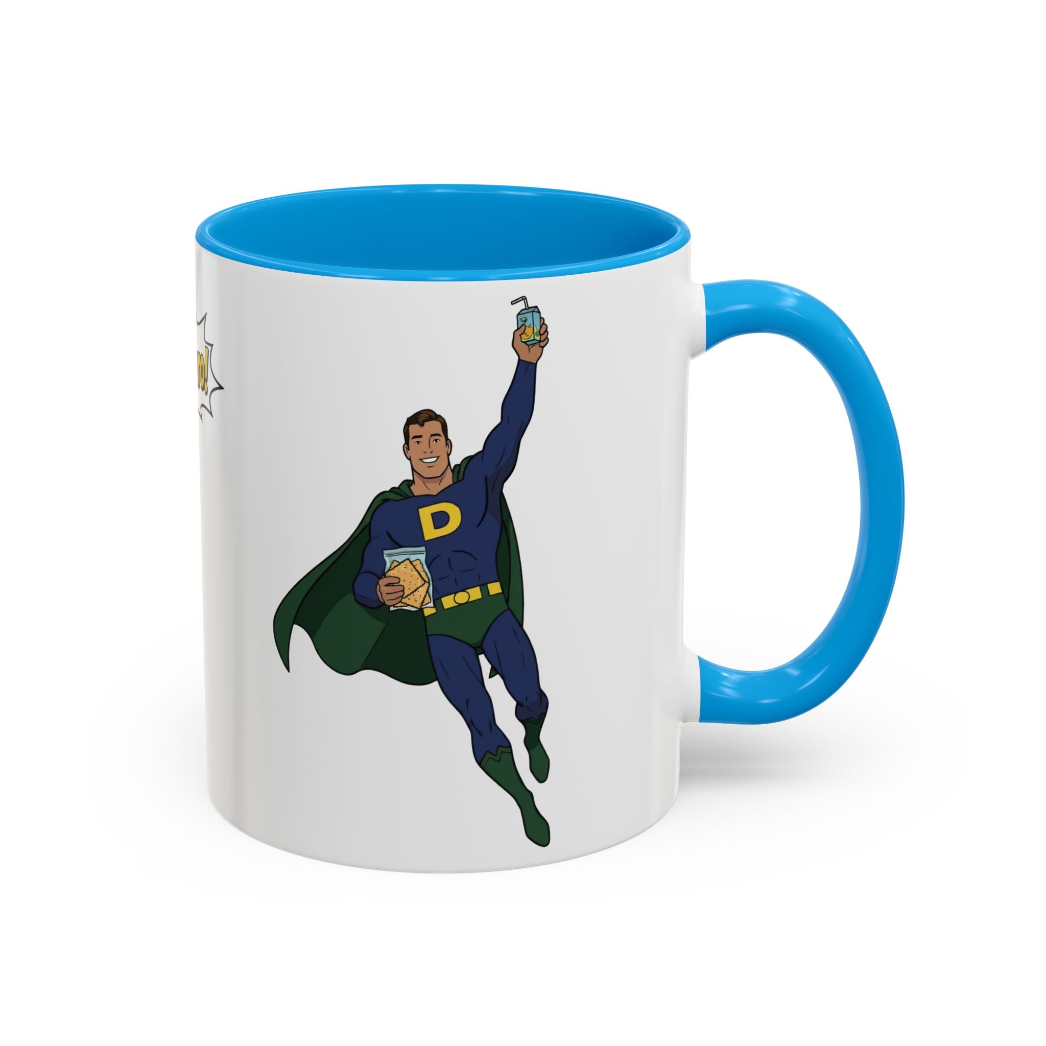 Real Super Heroes Bring Snacks! Super D Coffee/Hot Chocolate Mug: 12 Colors 11oz/15oz Ceramic Superhero Novelty Gift Cup 