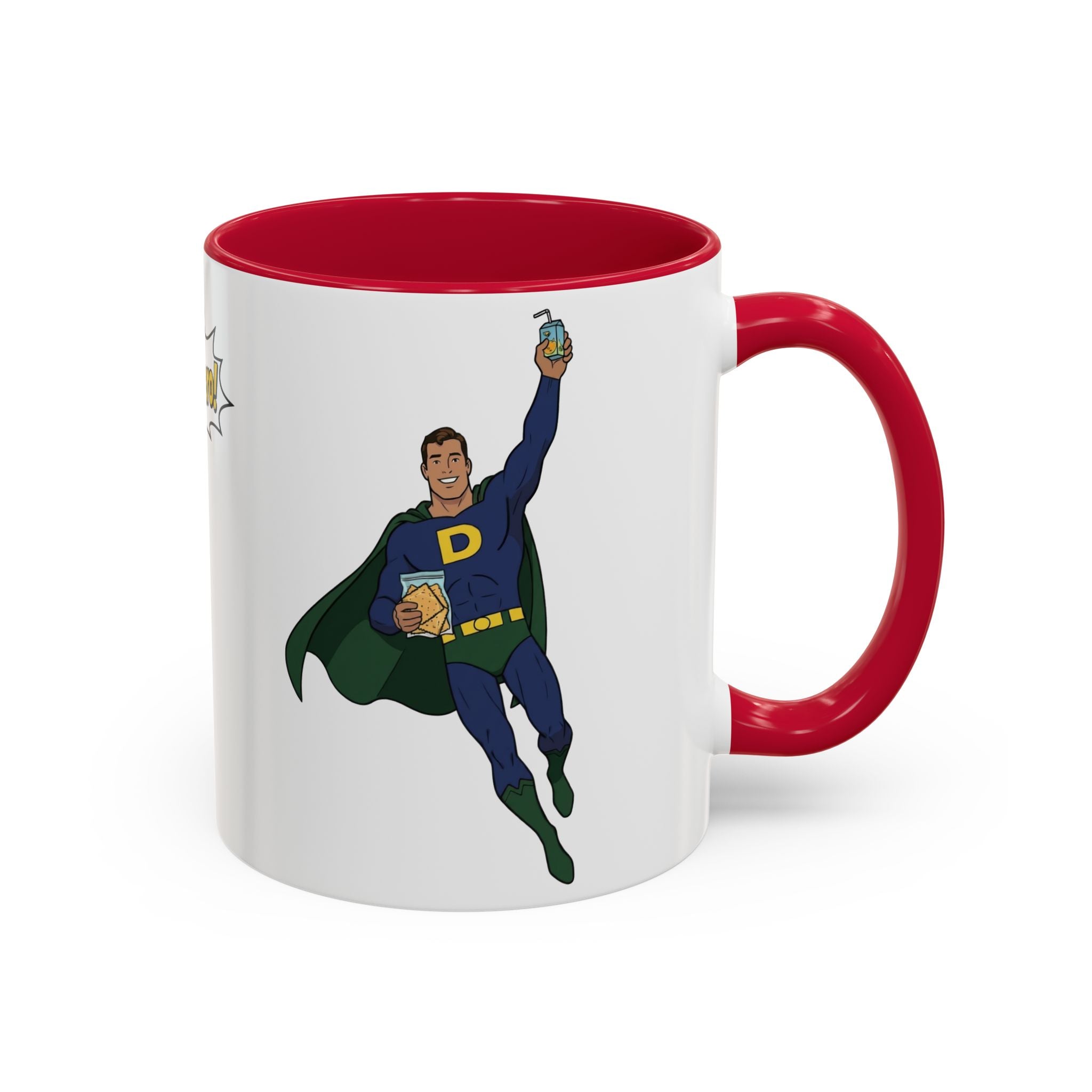 Real Super Heroes Bring Snacks! Super D Coffee/Hot Chocolate Mug: 12 Colors 11oz/15oz Ceramic Superhero Novelty Gift Cup 