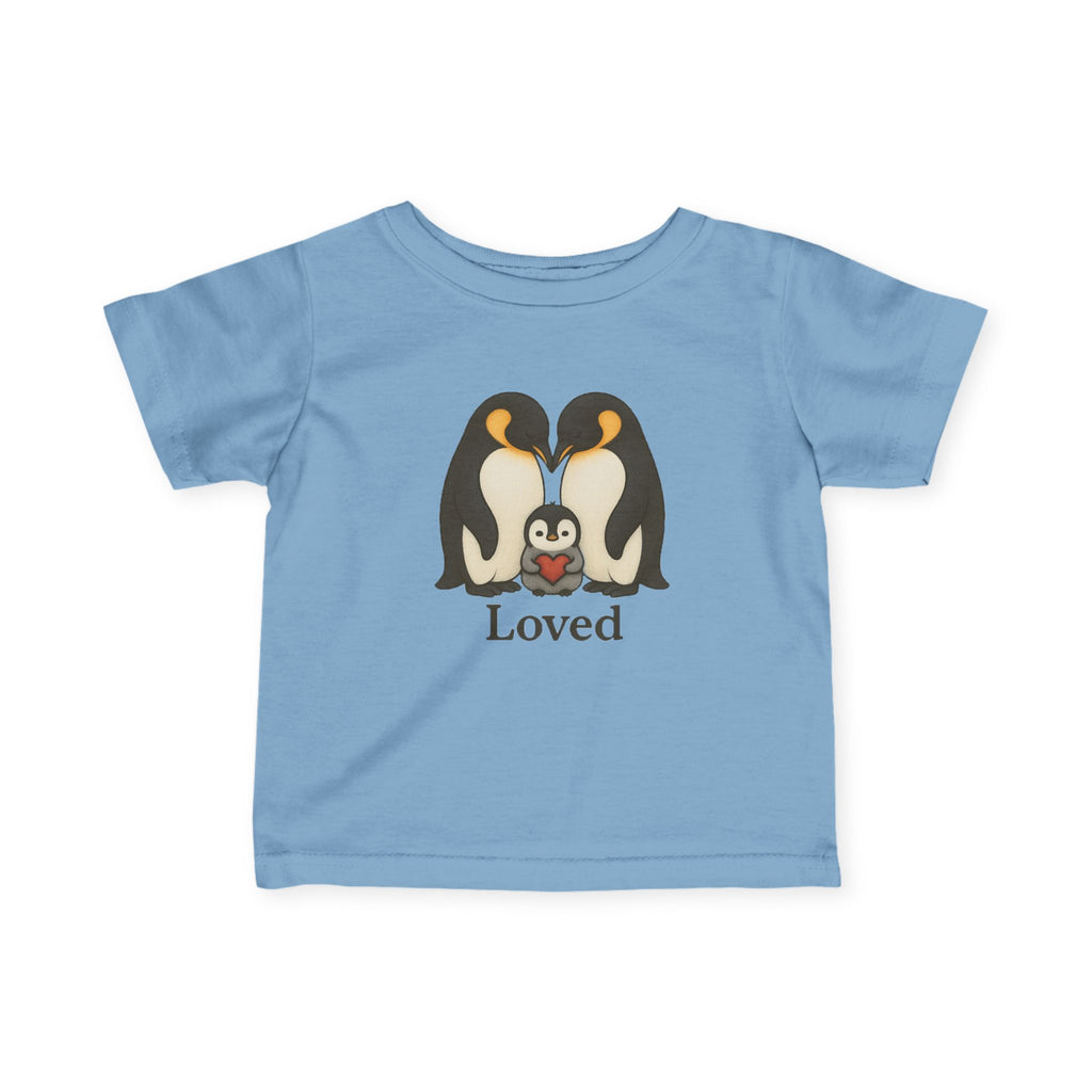 Loved Baby Tee — Penguin Family Infant Shirt—sizes 3 6 12 18 24 months