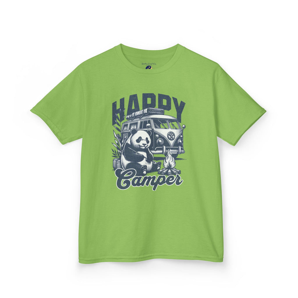 Happy Camper Panda Boys Graphic Tee — Panda Camper T‑Shirt —Kids and Teens 5-14