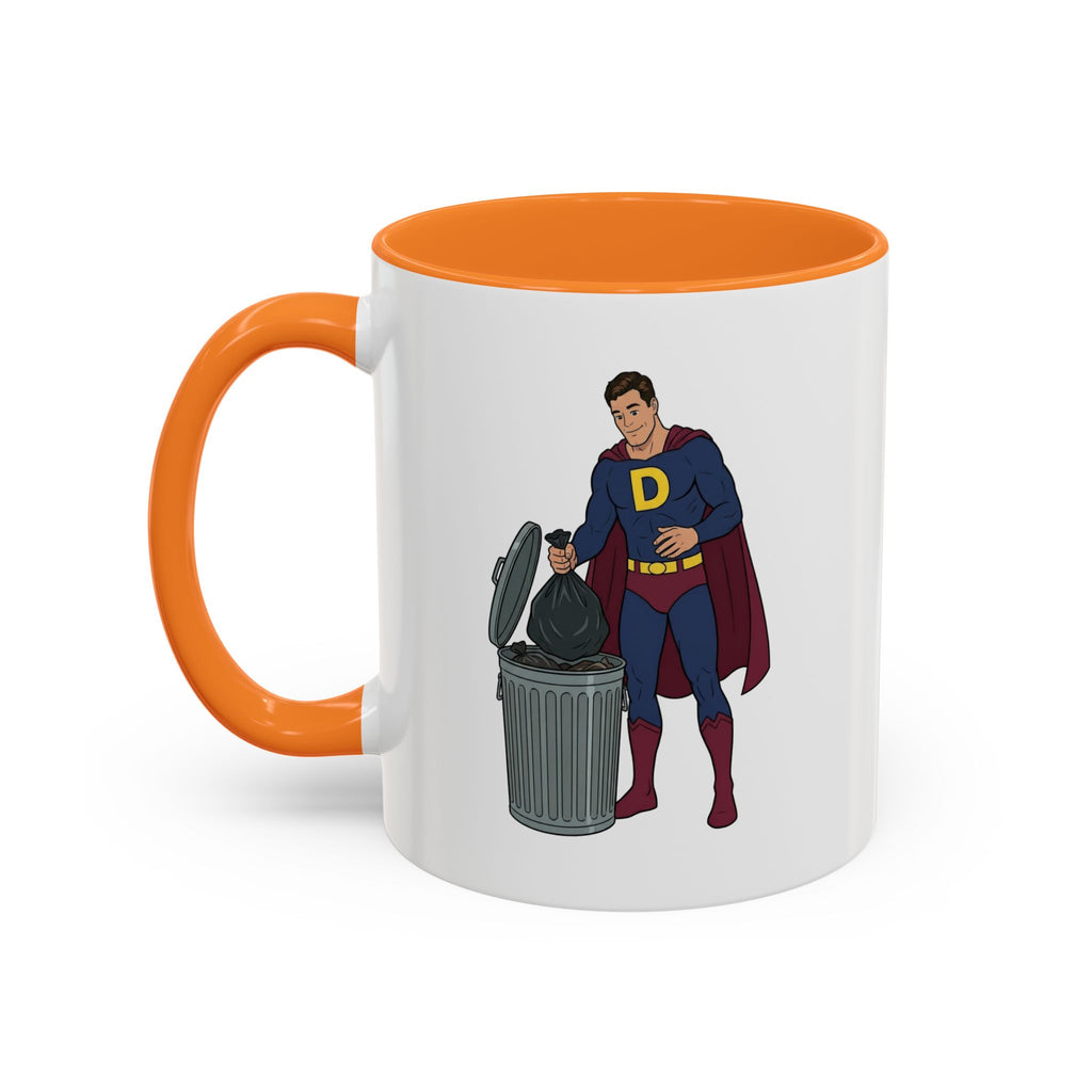 Real Super Heros Bring Snacks! Super D Hot Chocolate/Coffee Mug: 12 Colors 11oz/15oz Ceramic Mug, Superhero Dude, Dad or D initial "D"