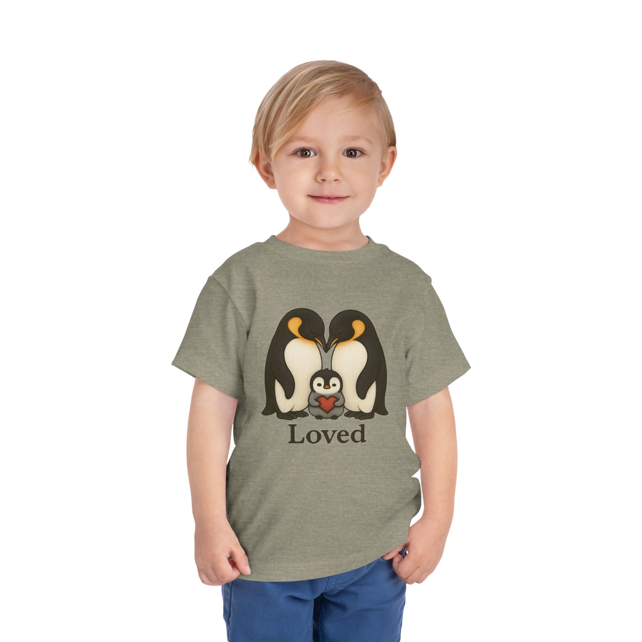 Toddler Tee - 'Loved' Penguin Family Cute Baby Shirt
