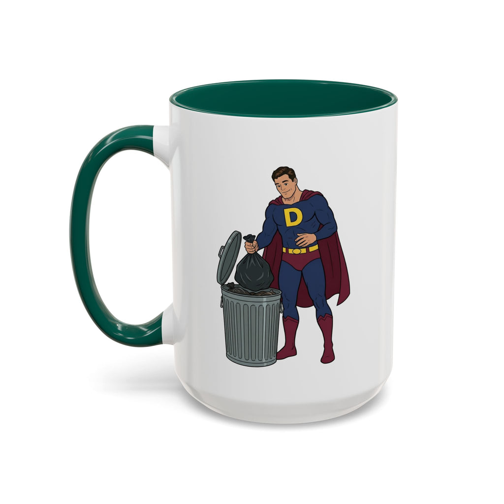 Real Super Heros Bring Snacks! Super D Hot Chocolate/Coffee Mug: 12 Colors 11oz/15oz Ceramic Mug, Superhero Dude, Dad or D initial "D"
