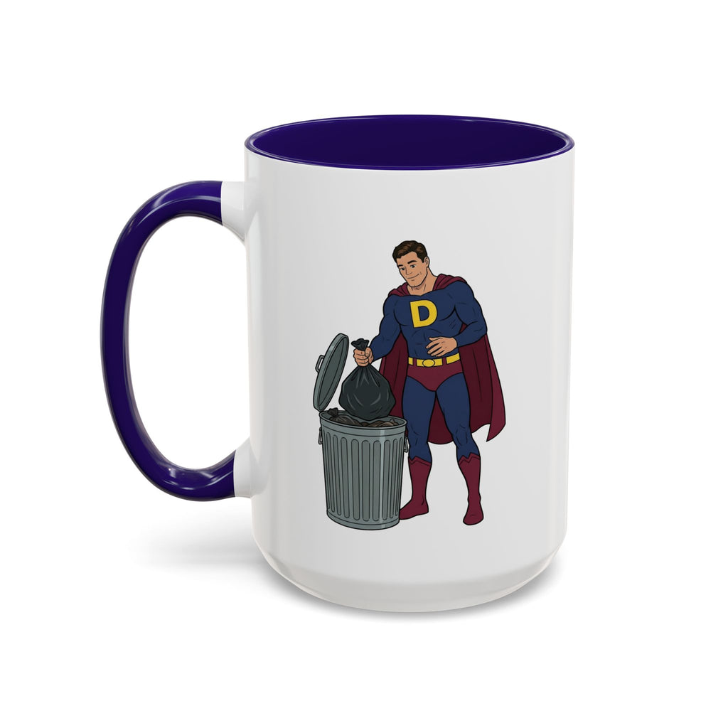 Real Super Heros Bring Snacks! Super D Hot Chocolate/Coffee Mug: 12 Colors 11oz/15oz Ceramic Mug, Superhero Dude, Dad or D initial "D"
