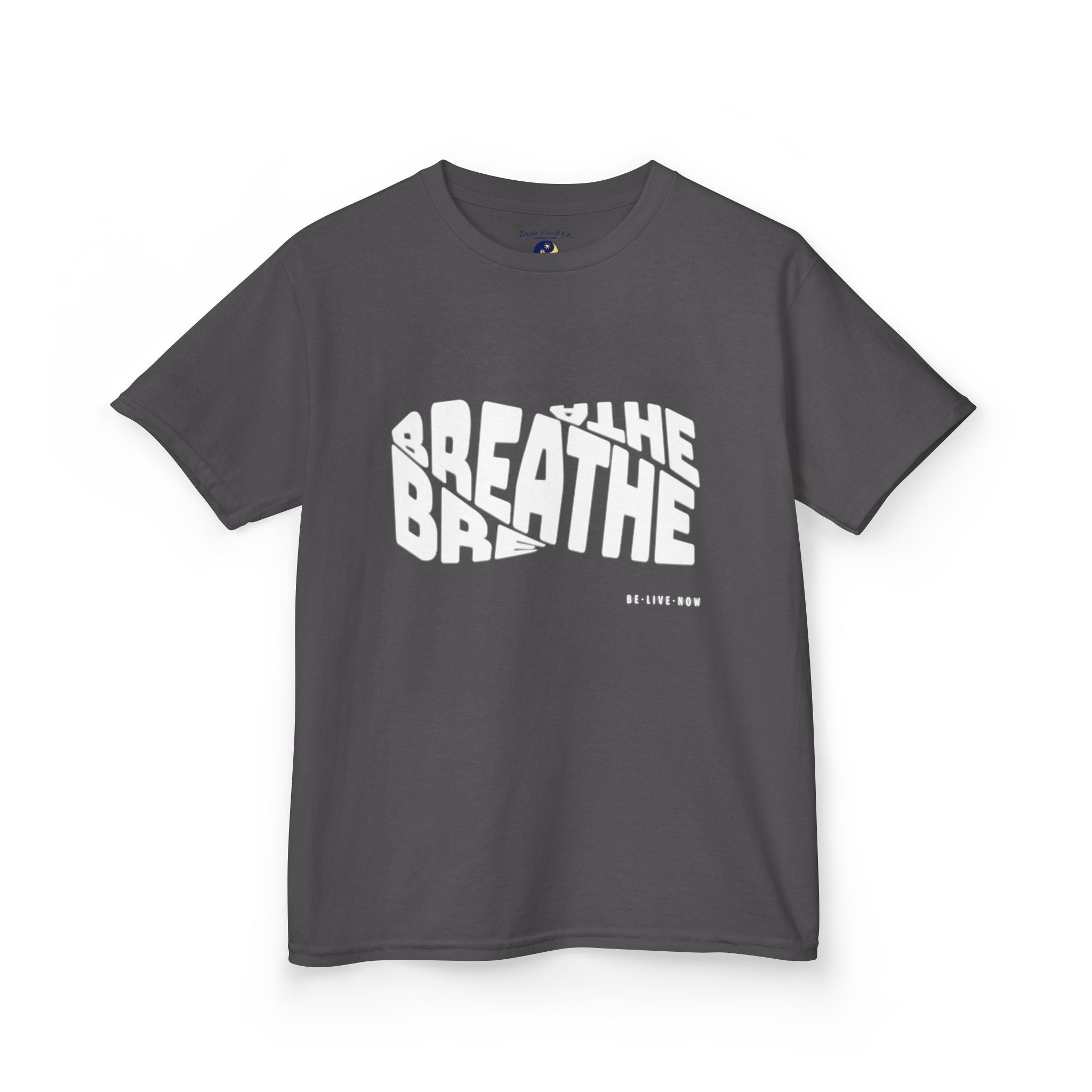 Breathe Vortex Graphic Tee for Boys – Kids & Teen Sizes 5–14 | Mindful Calm Design | Soft Cotton Inspirational Shirt