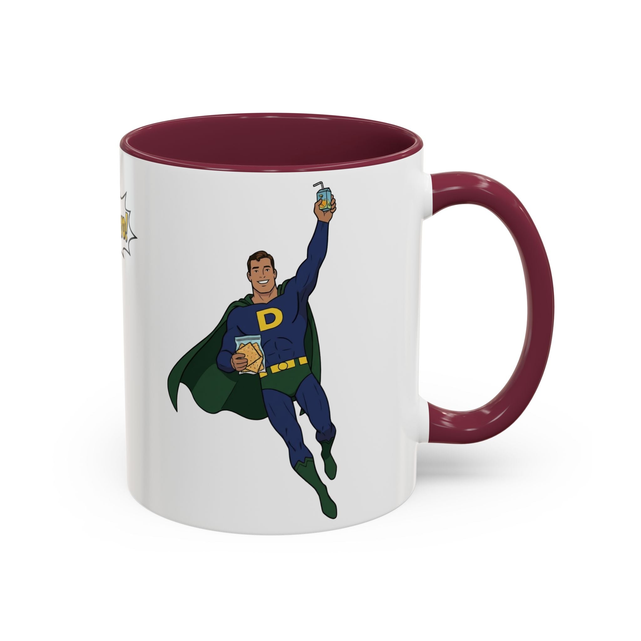 Real Super Heroes Bring Snacks! Super D Coffee/Hot Chocolate Mug: 12 Colors 11oz/15oz Ceramic Superhero Novelty Gift Cup 