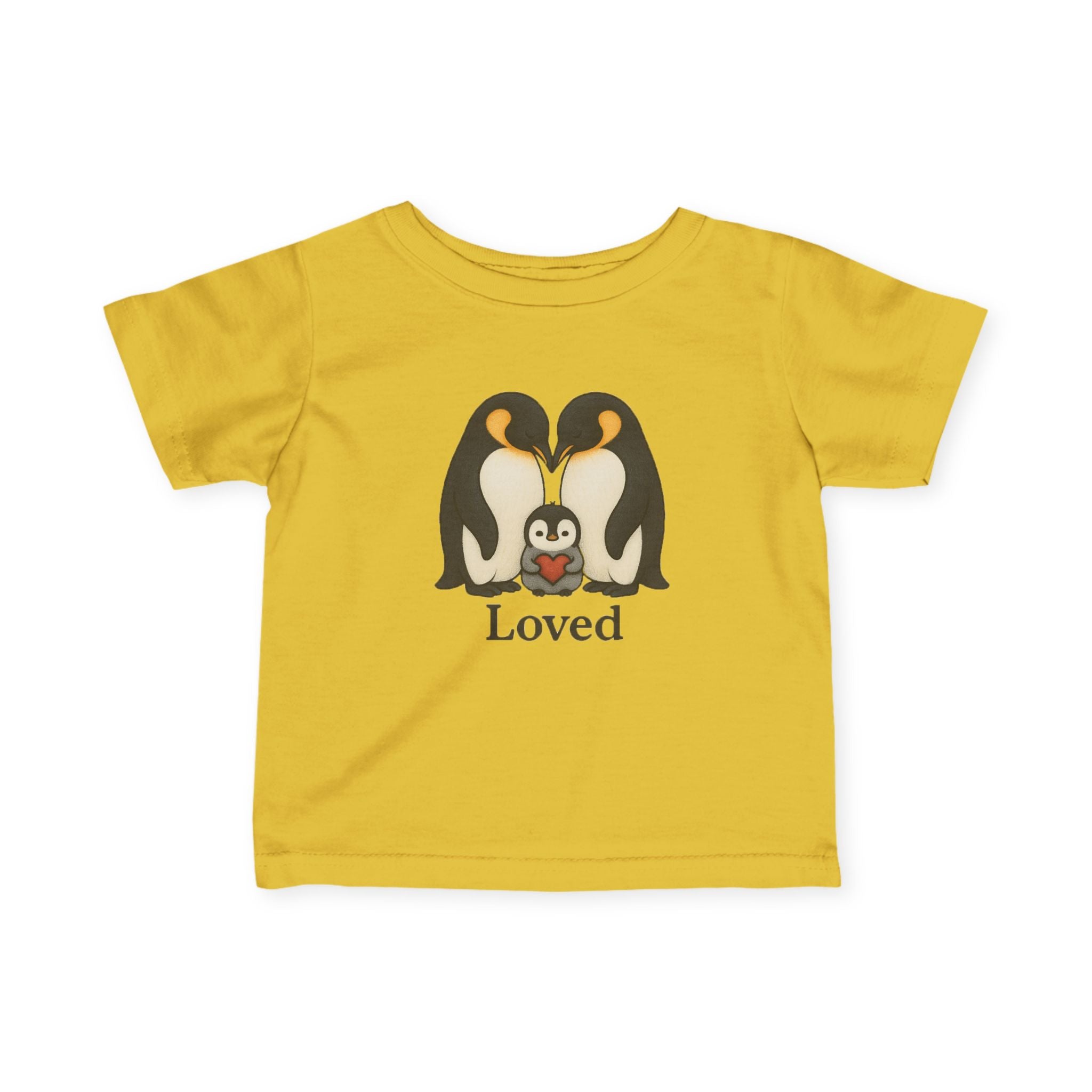 Loved Baby Tee — Penguin Family Infant Shirt size 3-6 12 18 24 month gift