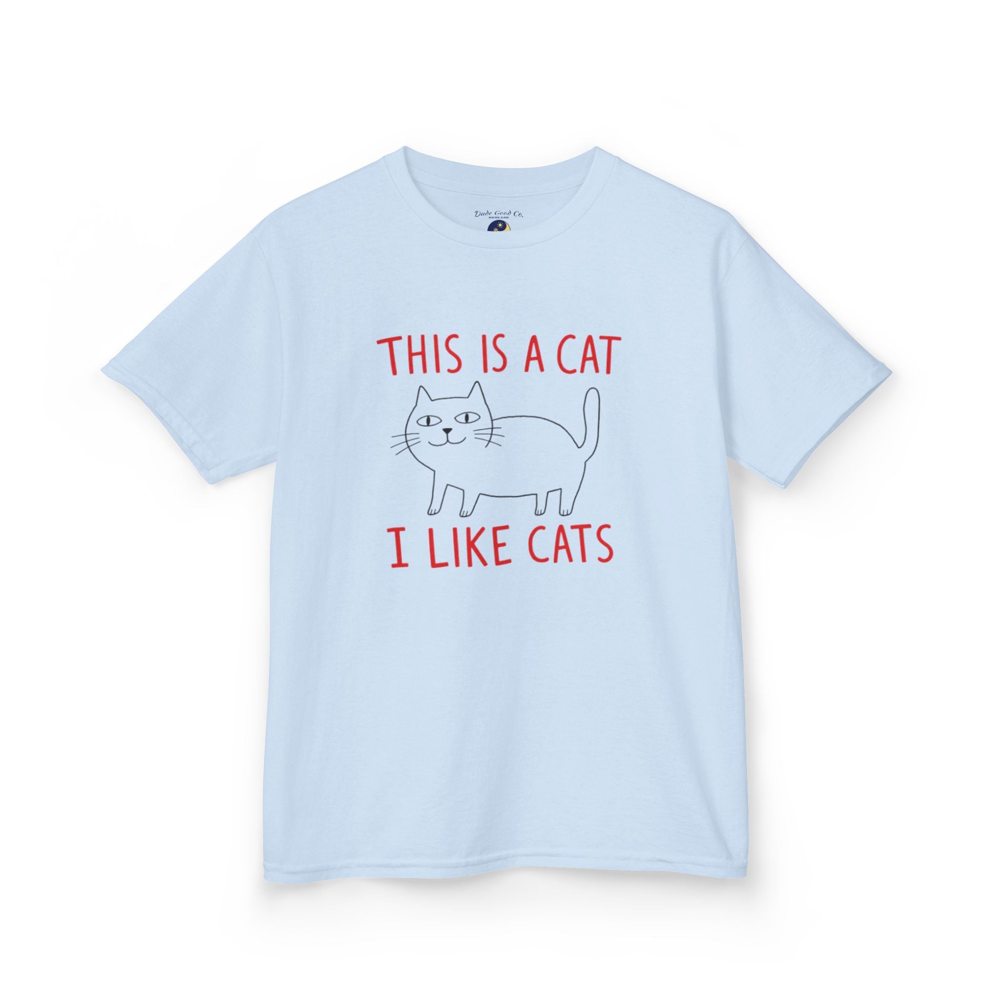 Boys Cat T‑Shirt — "This Is A Cat, I Like Cats" Cute Cat Graphic Tee sizes 5-14